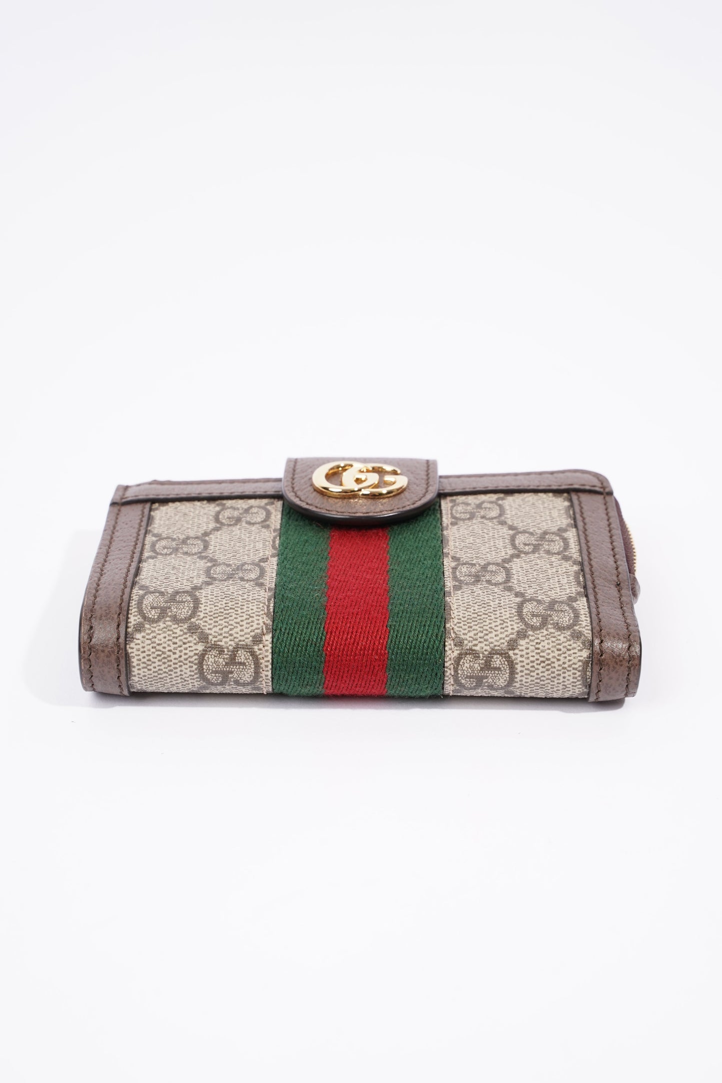 Gucci Ophidia GG-jacquard Web-stripe zipped wallet Monogram / Green / Red Canvas