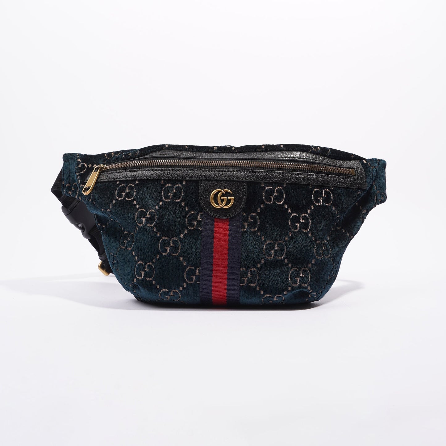Gucci Womens Monogram Velvet Bumbag Navy