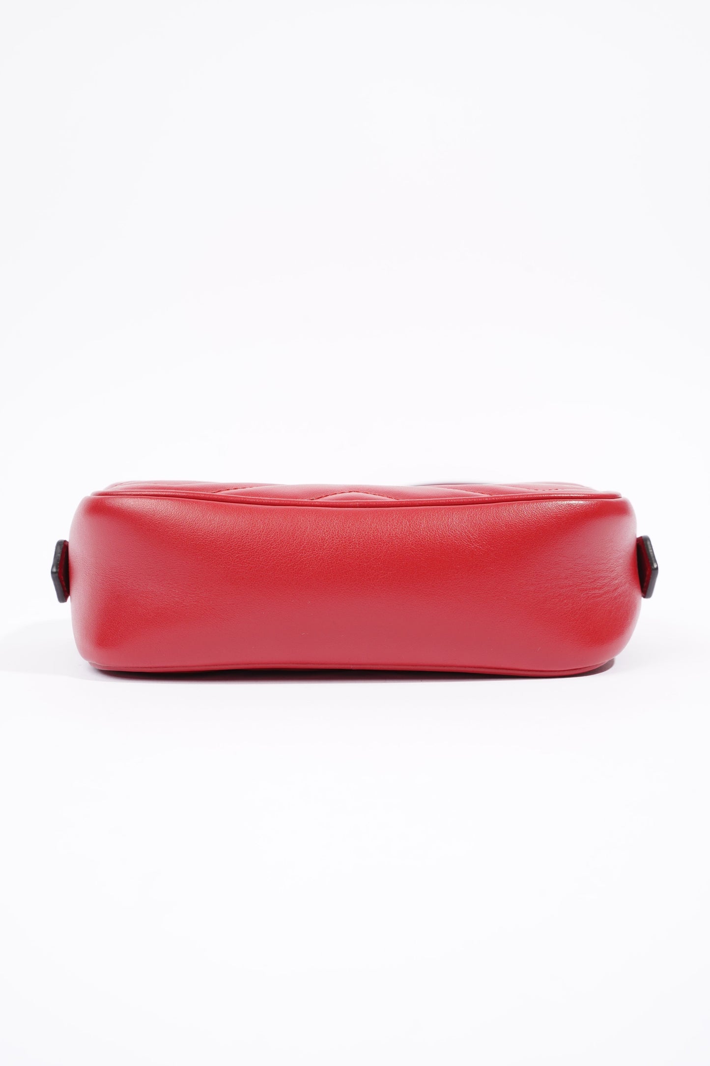 Gucci Womens Marmont Shoulder Zip Bag Red Leather Mini