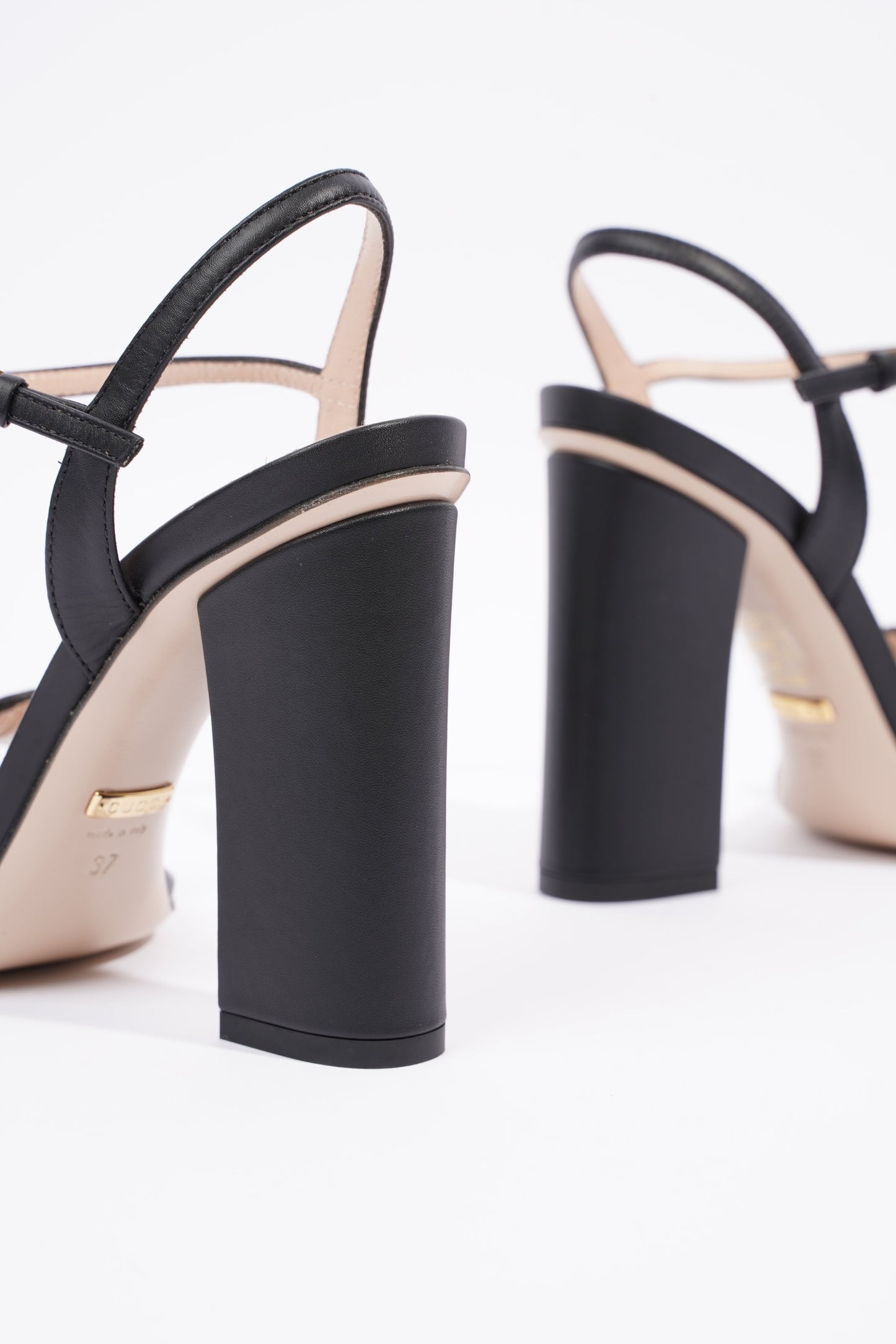 Gucci Womens Marmont Sandal Black / Gold EU 37 / UK 4