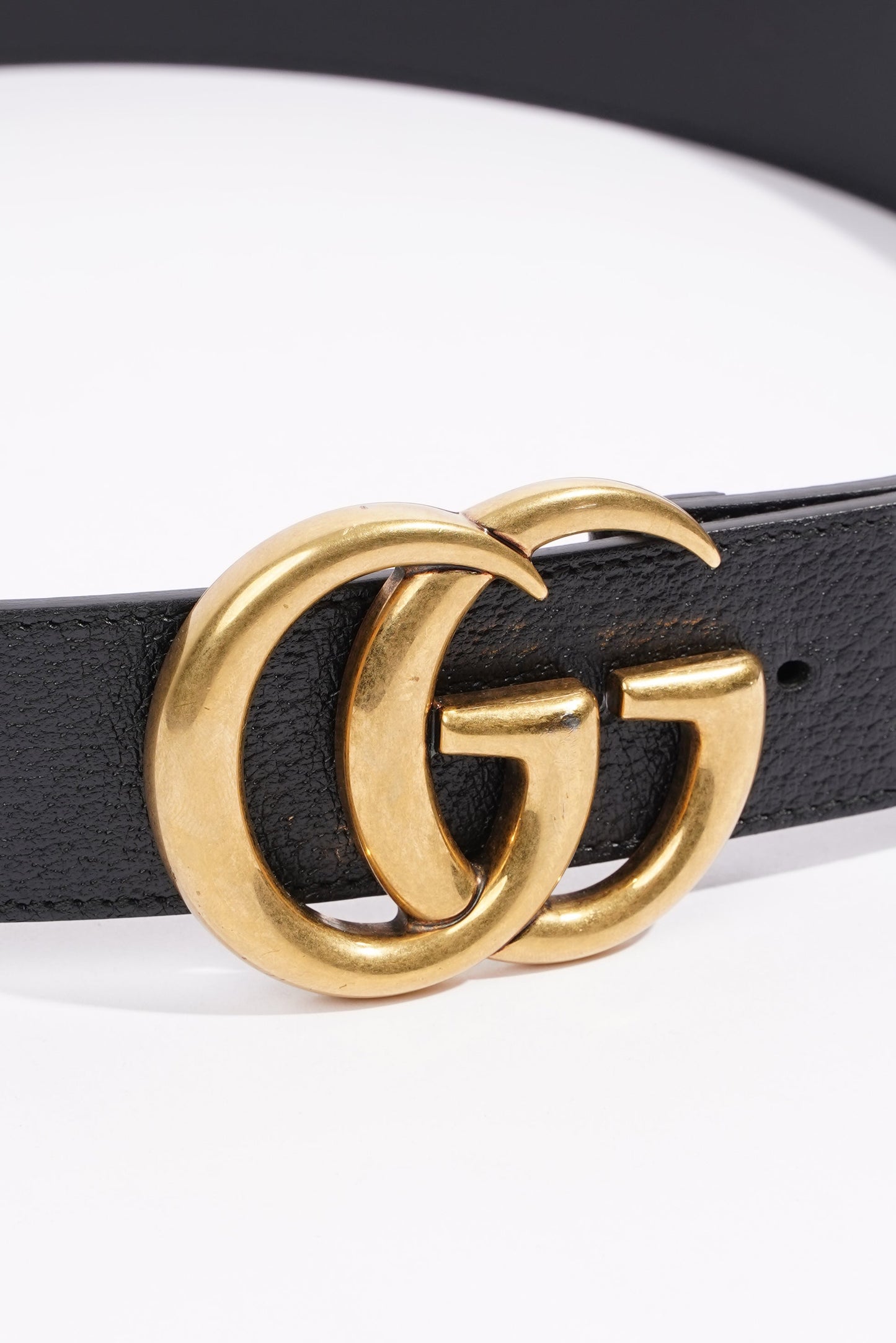 Gucci Womens Marmont GG Belt Black Leather 100 - 40"