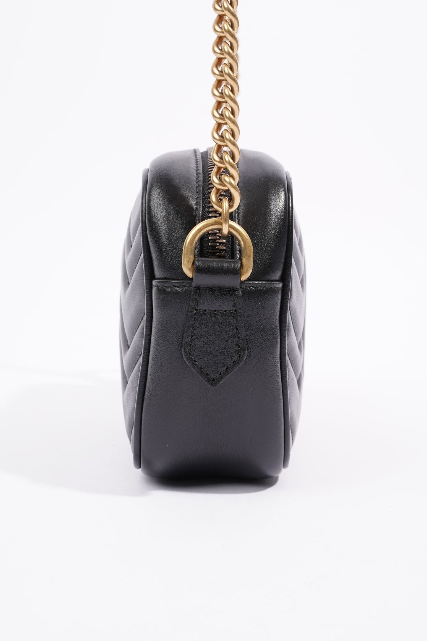 Gucci Marmont Zip Black Leather Mini