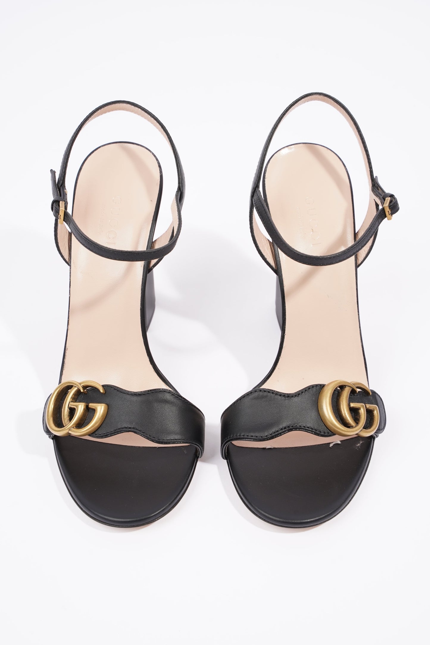Gucci Womens Marmont Sandal Black / Gold EU 37 / UK 4