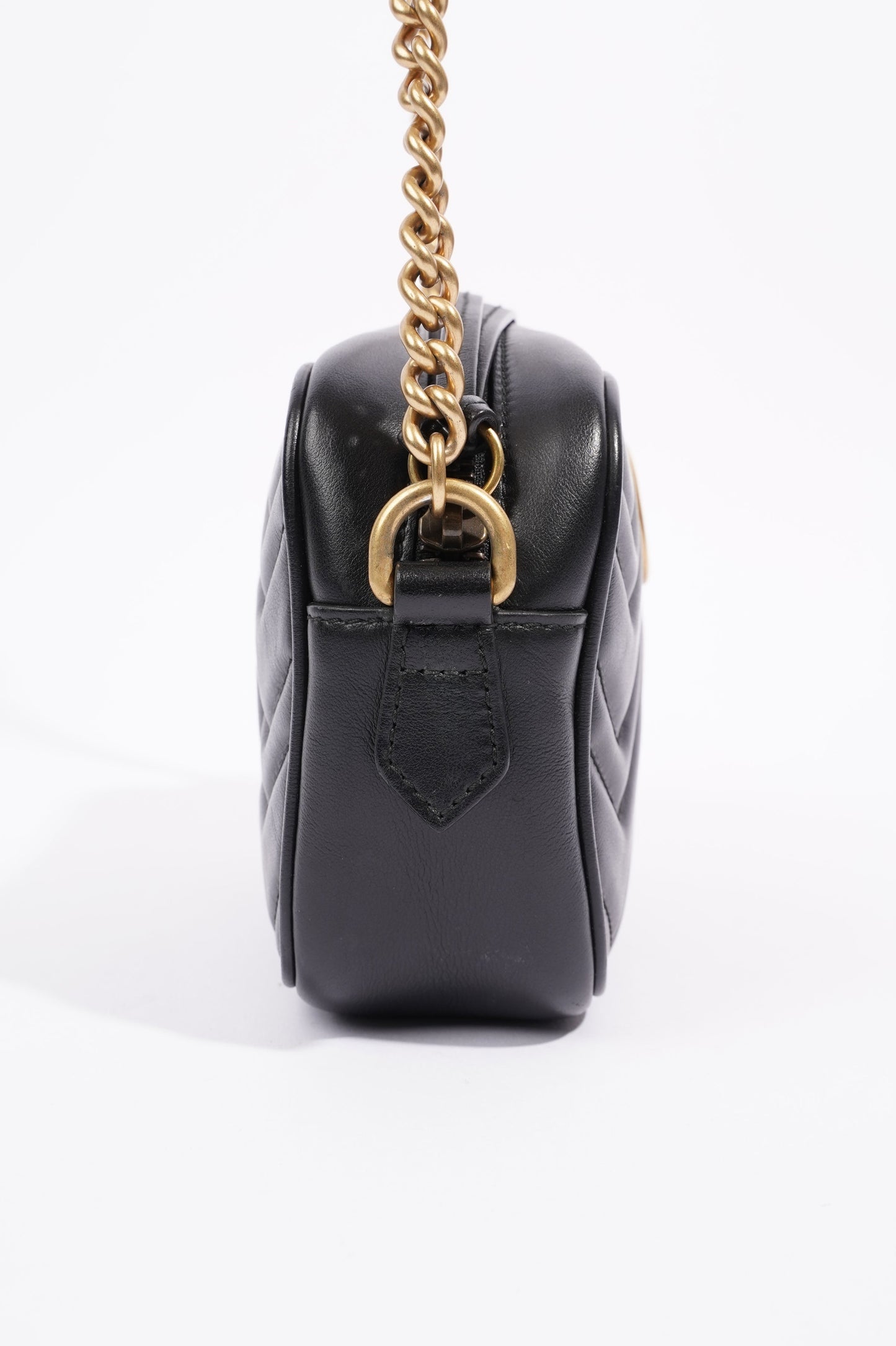 Gucci Marmont Zip Black Leather Mini