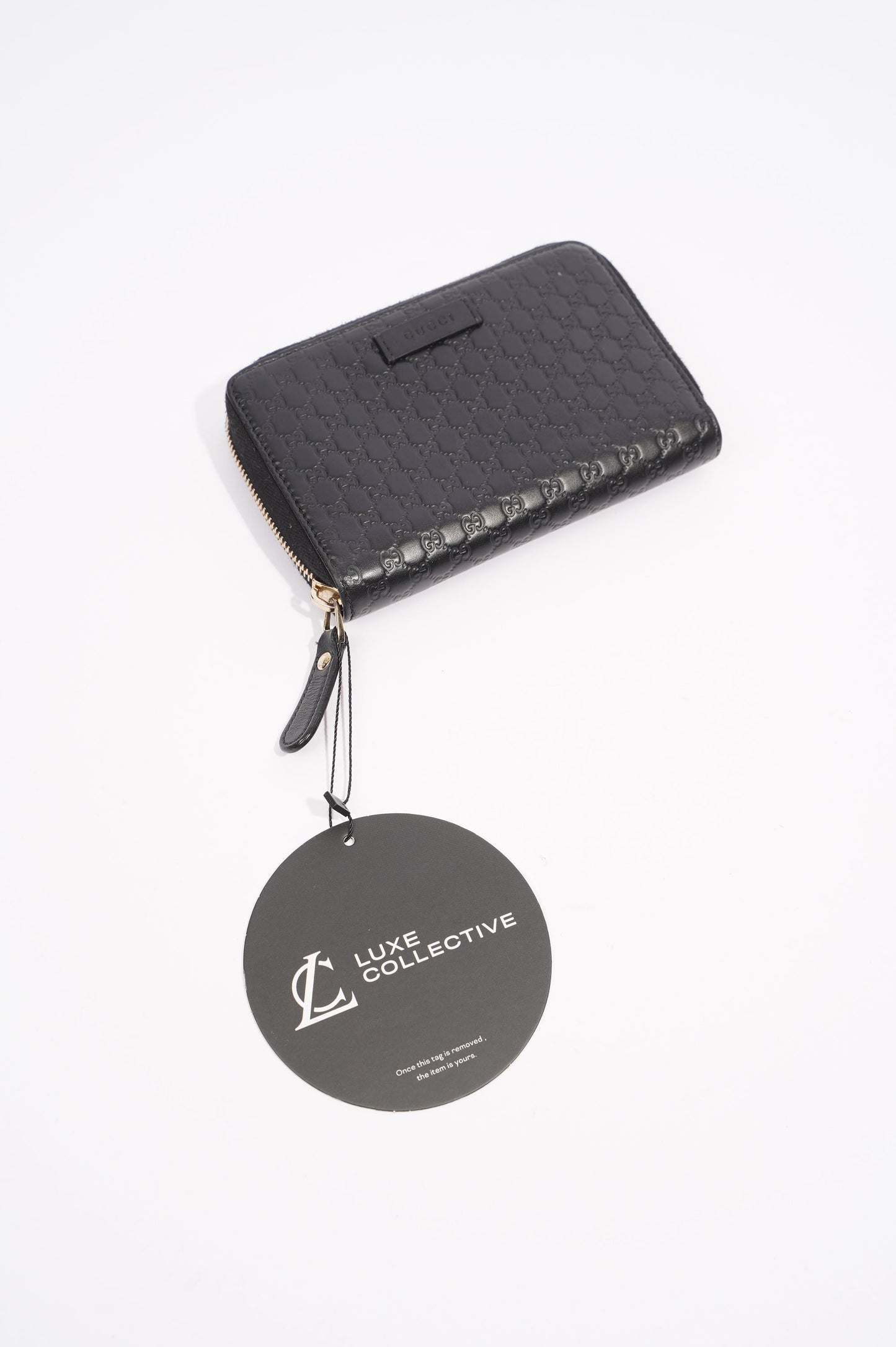 Gucci Womens Microguccissima Leather Zip Wallet Black
