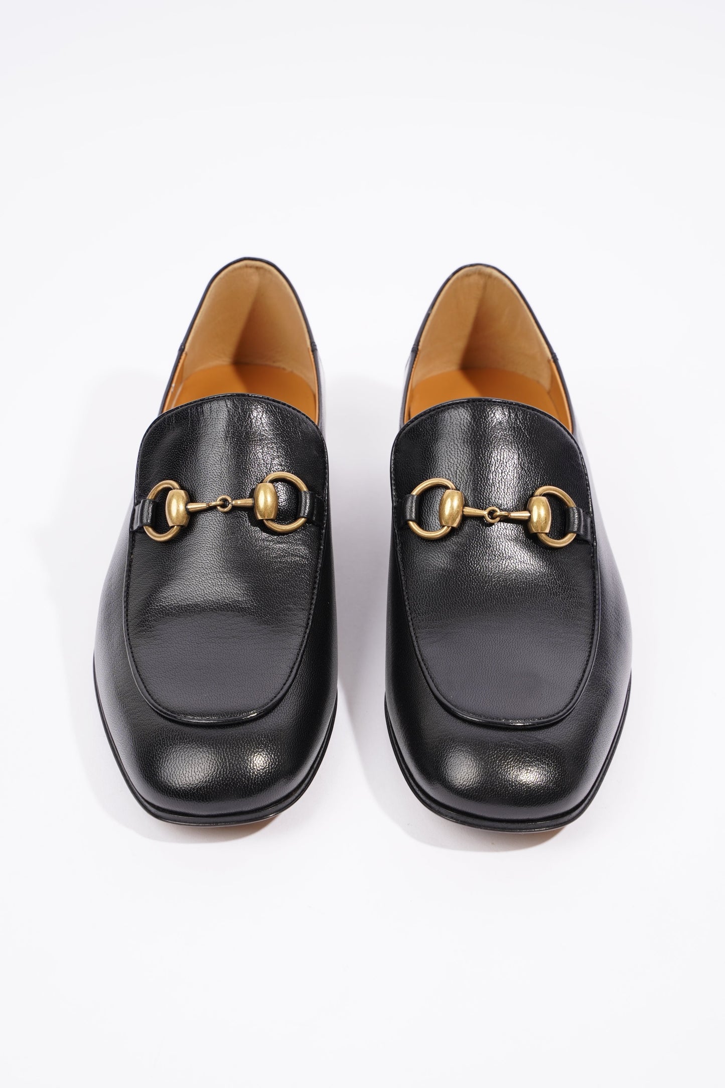 Gucci Womens Leather Horsebit Loafer Black / Gold EU 38 / UK 5