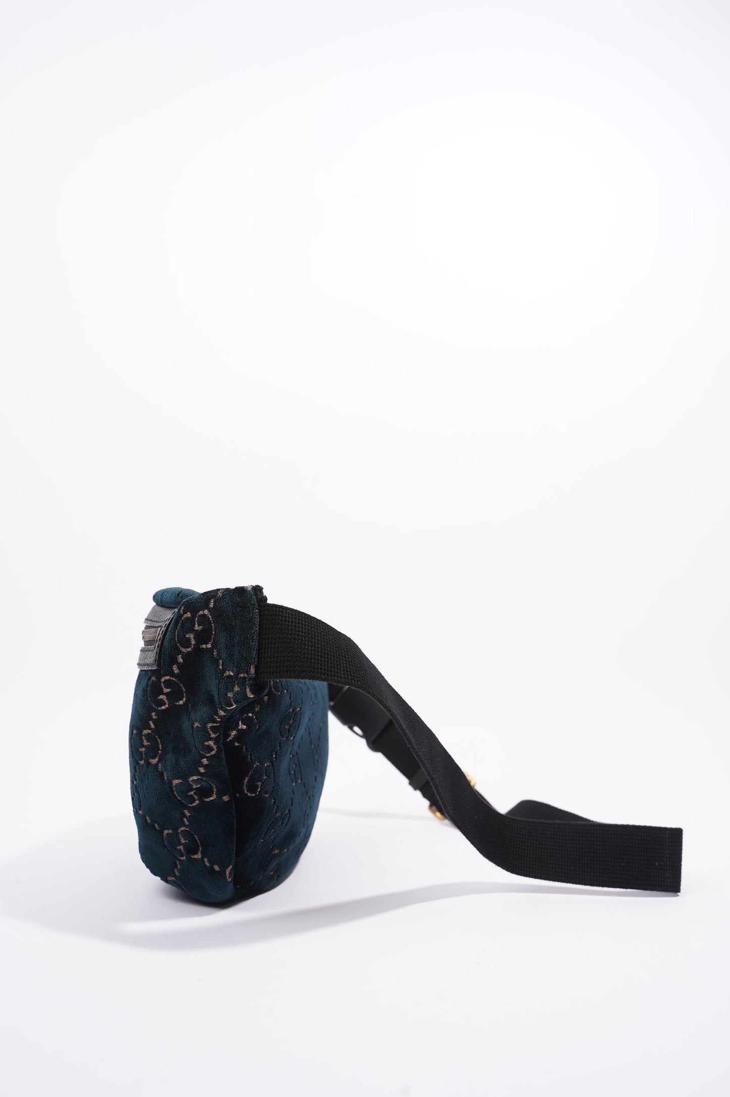 Gucci Womens Monogram Velvet Bumbag Navy