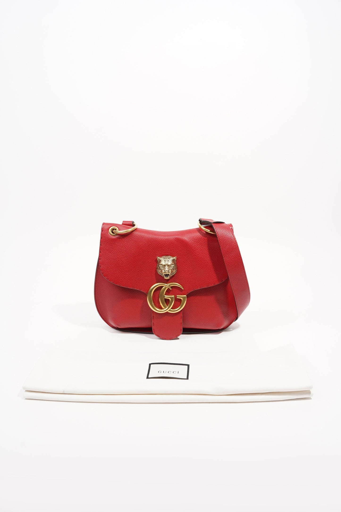 Gucci Womens GG Marmont Animalier Flap Crossbody