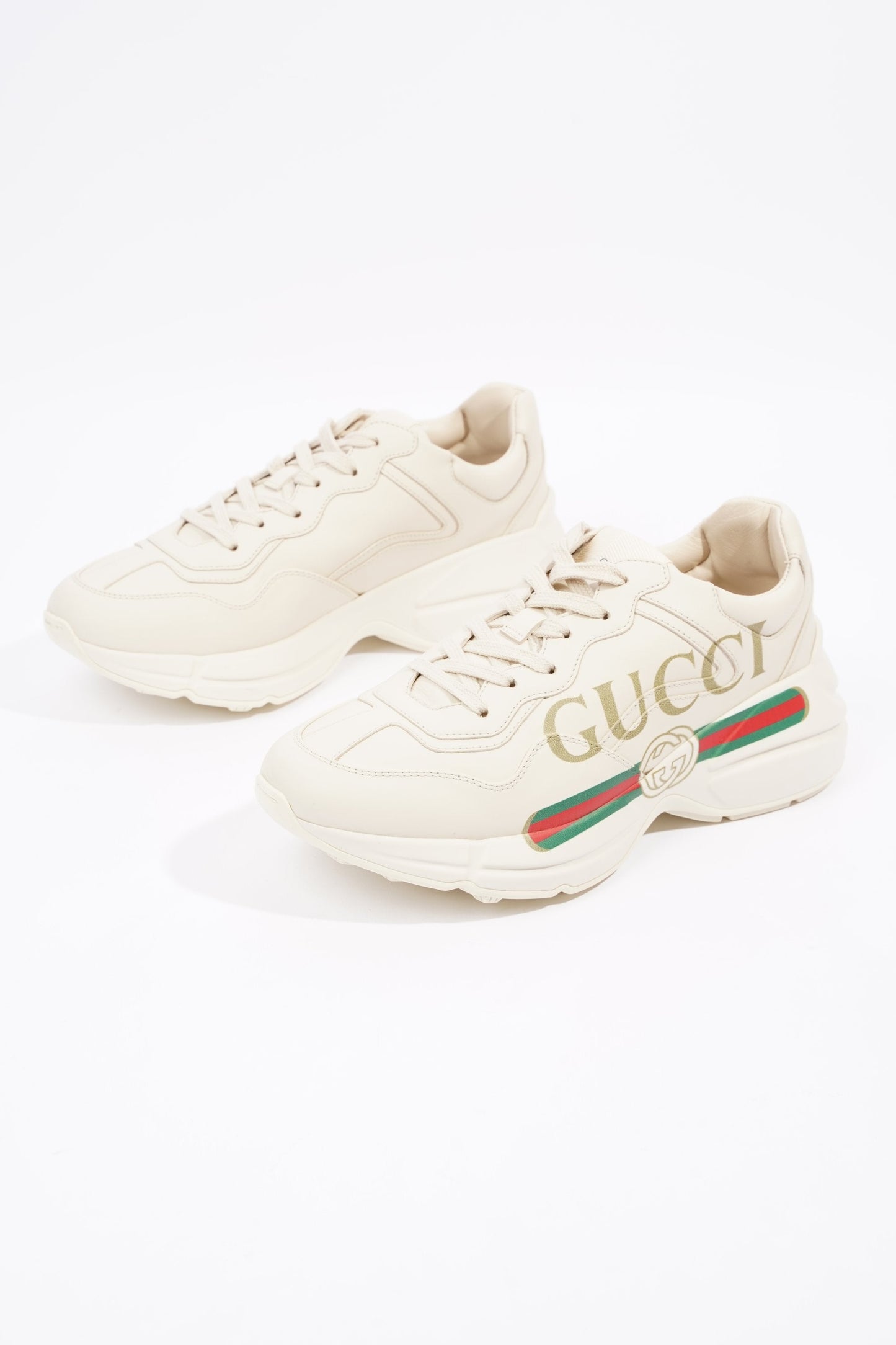 Gucci Womens Rhyton Logo Beige EU 39 / UK 6