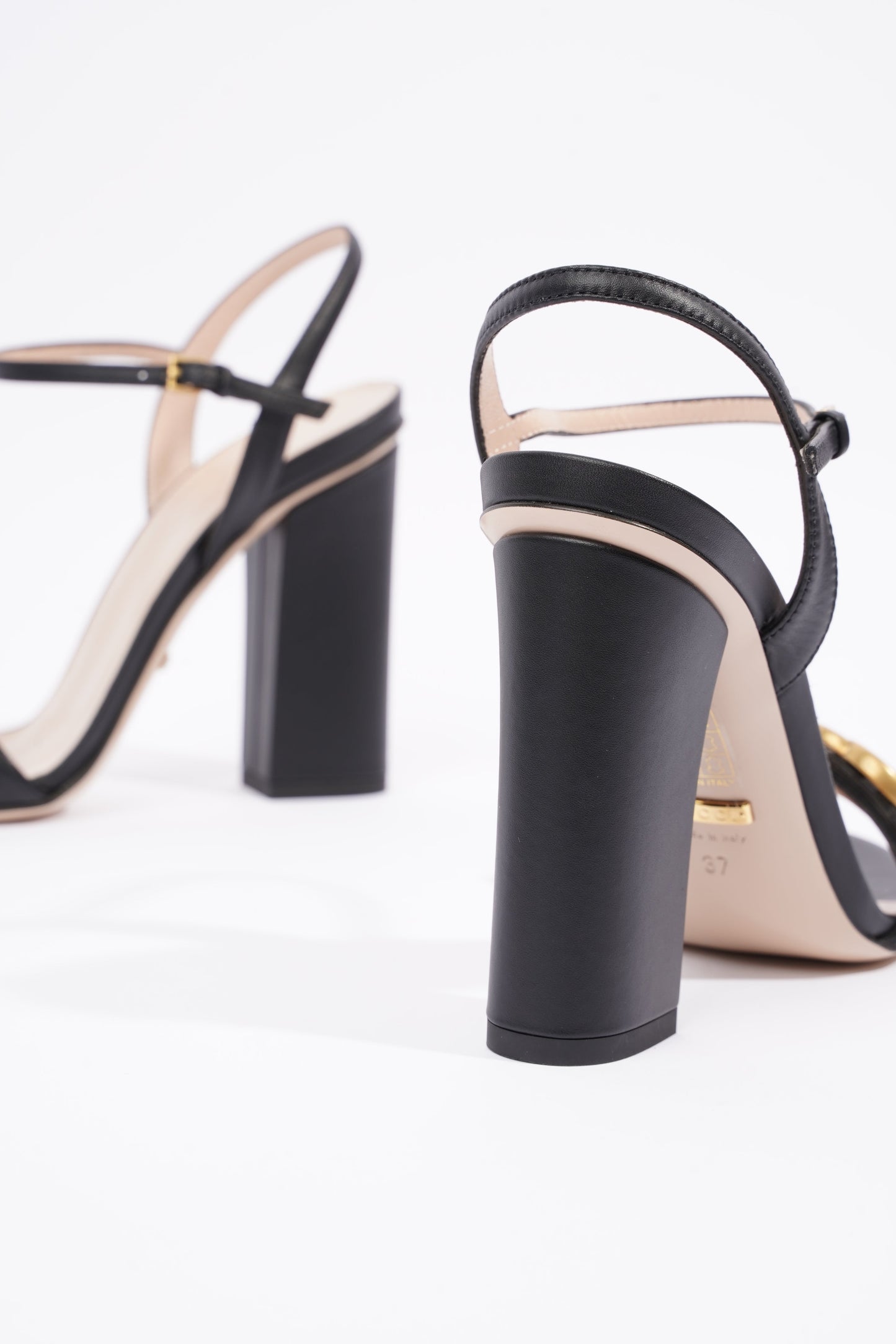 Gucci Womens Marmont Sandal Black / Gold EU 37 / UK 4