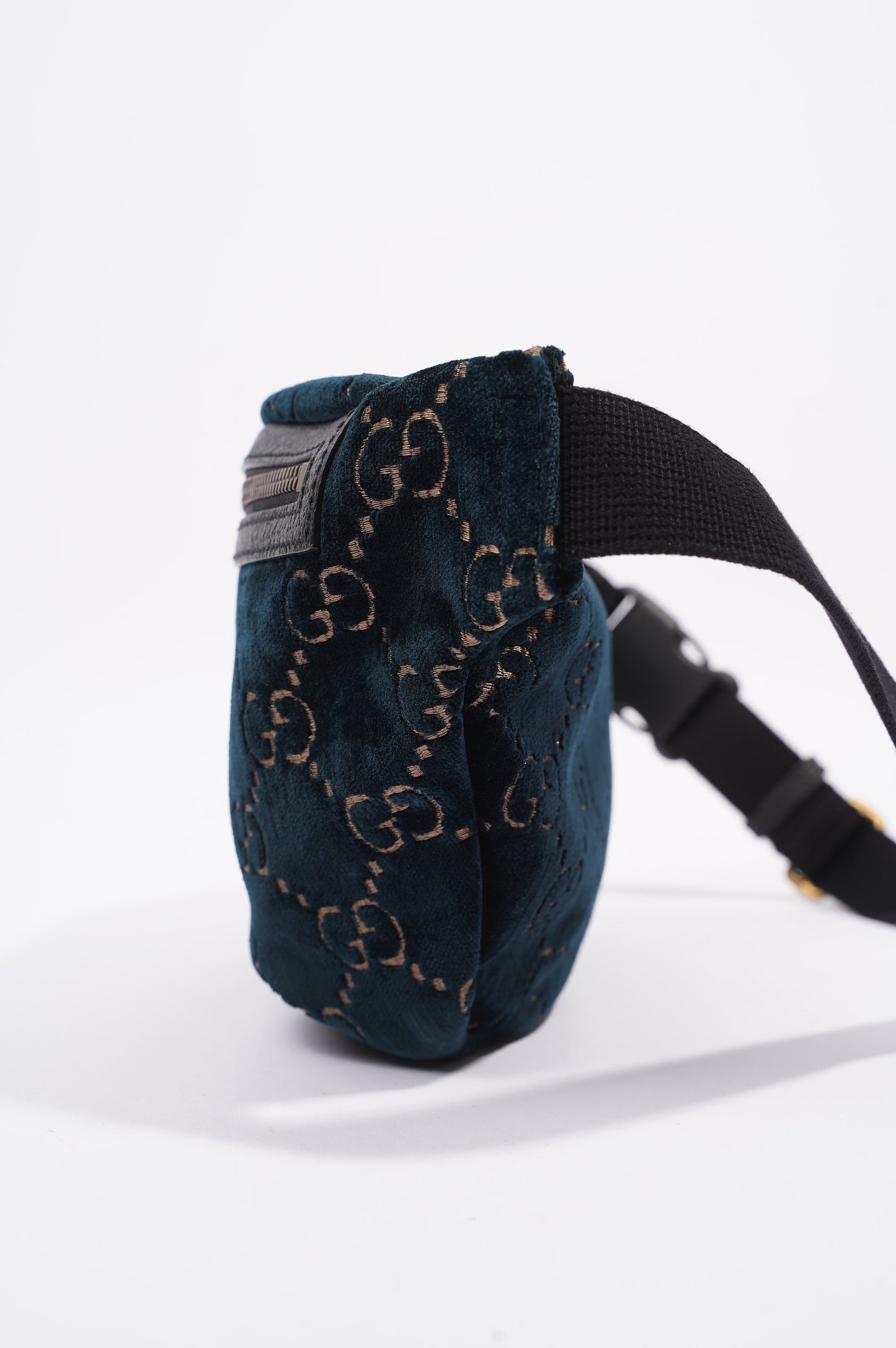 Gucci Womens Monogram Velvet Bumbag Navy