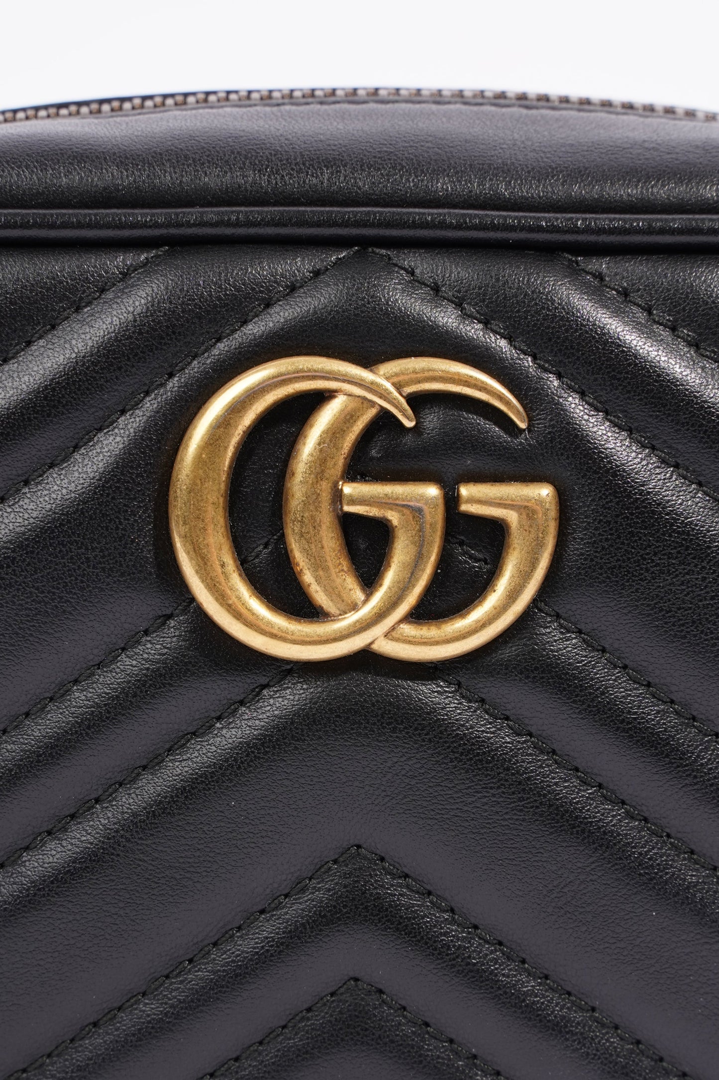 Gucci Marmont Zip Black Leather Mini