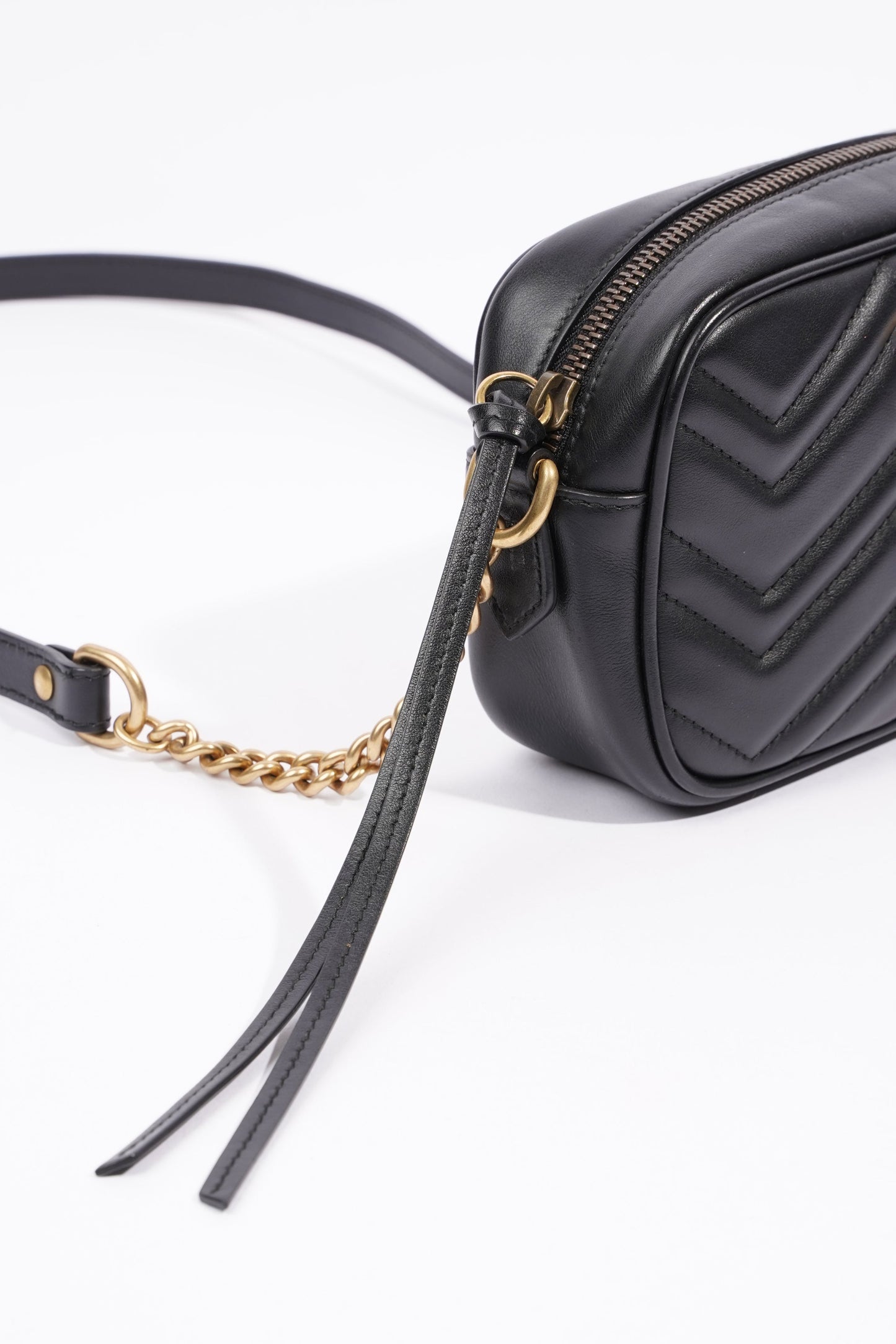 Gucci Marmont Zip Black Leather Mini