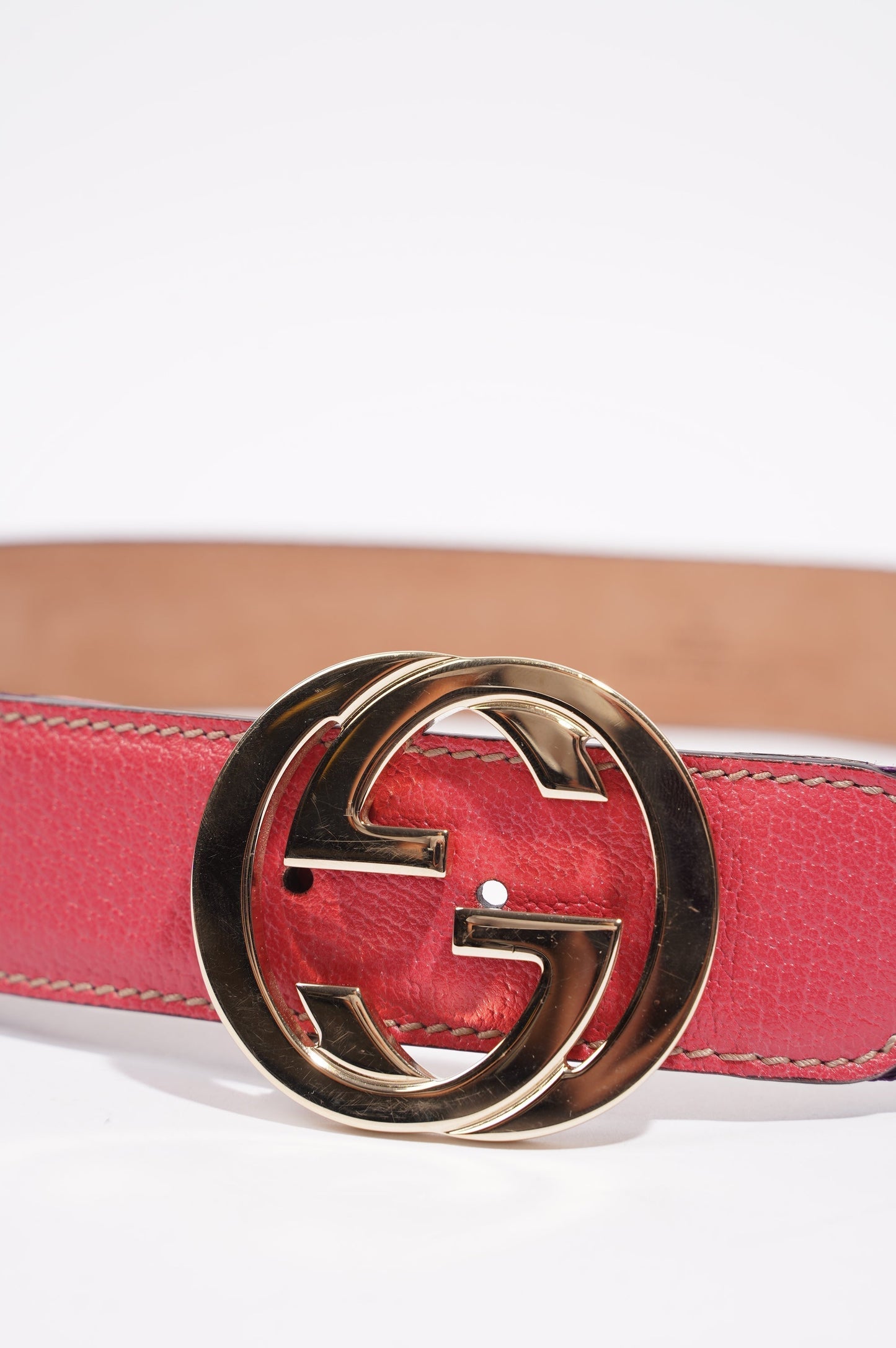 Gucci Womens Interlocking Belt Pink / Red / Purple 95cm - 38"