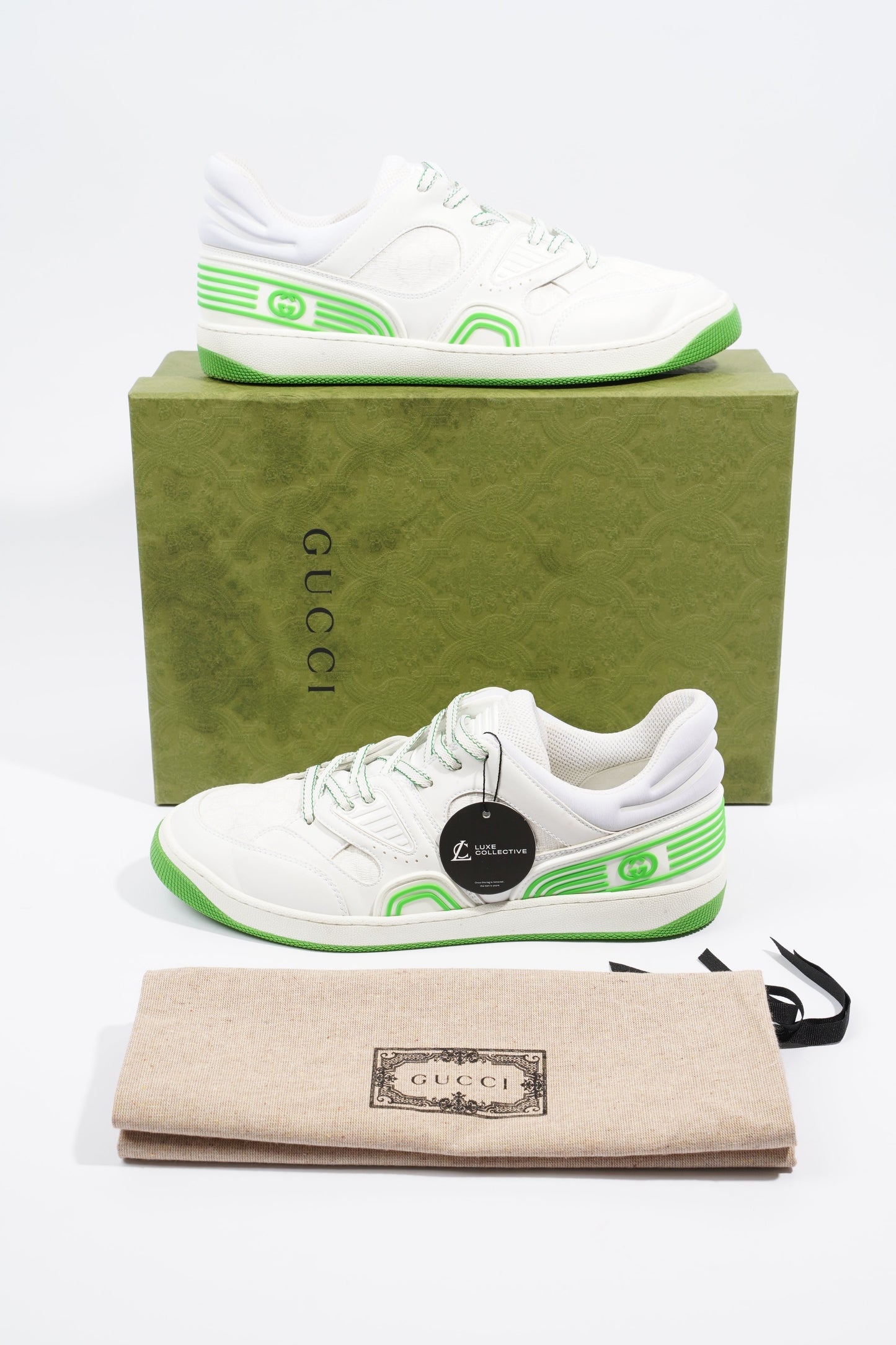 Gucci Basket Sneaker White / Green EU 43.5 / UK 9.5