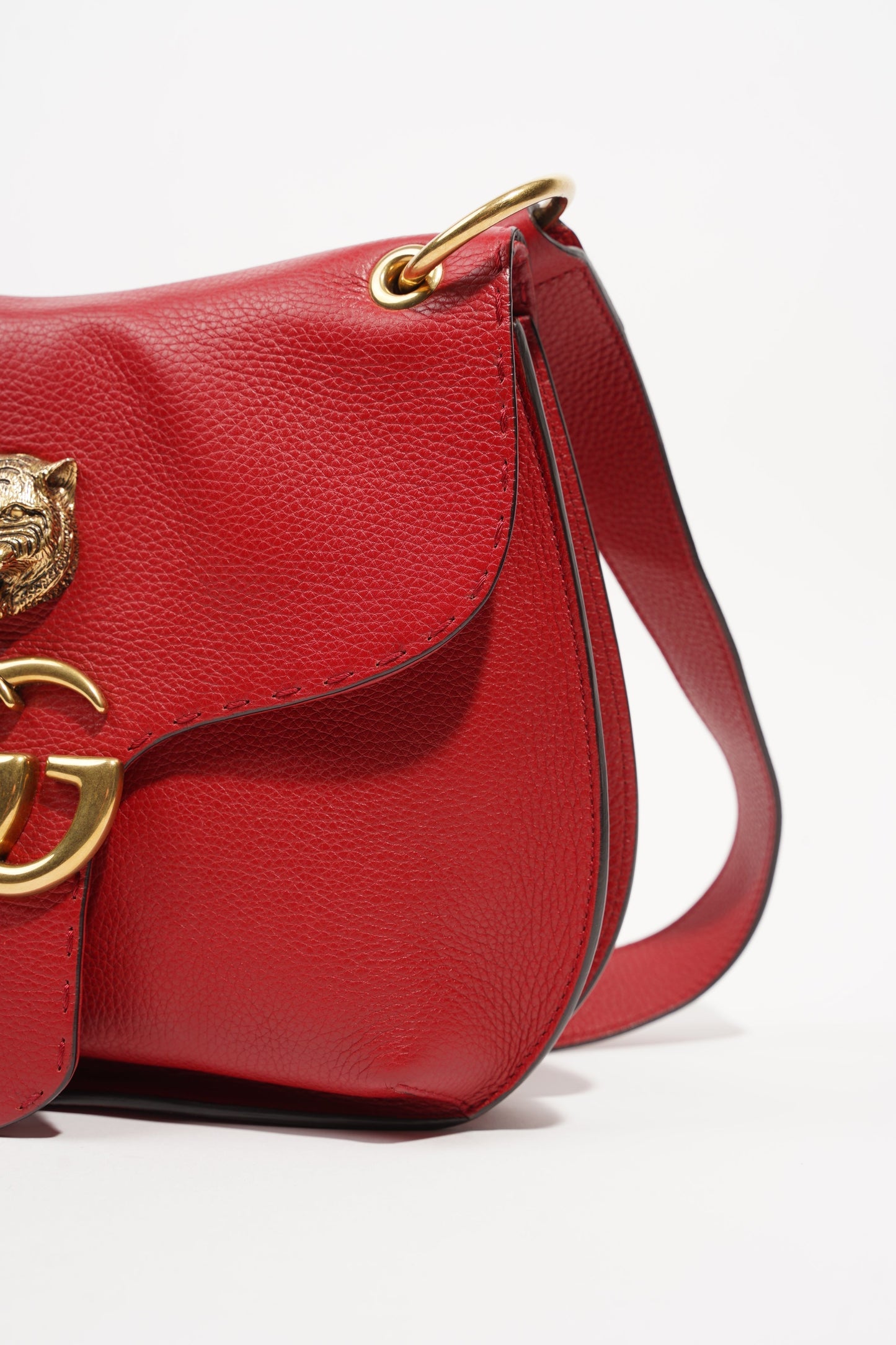Gucci Womens GG Marmont Animalier Flap Crossbody