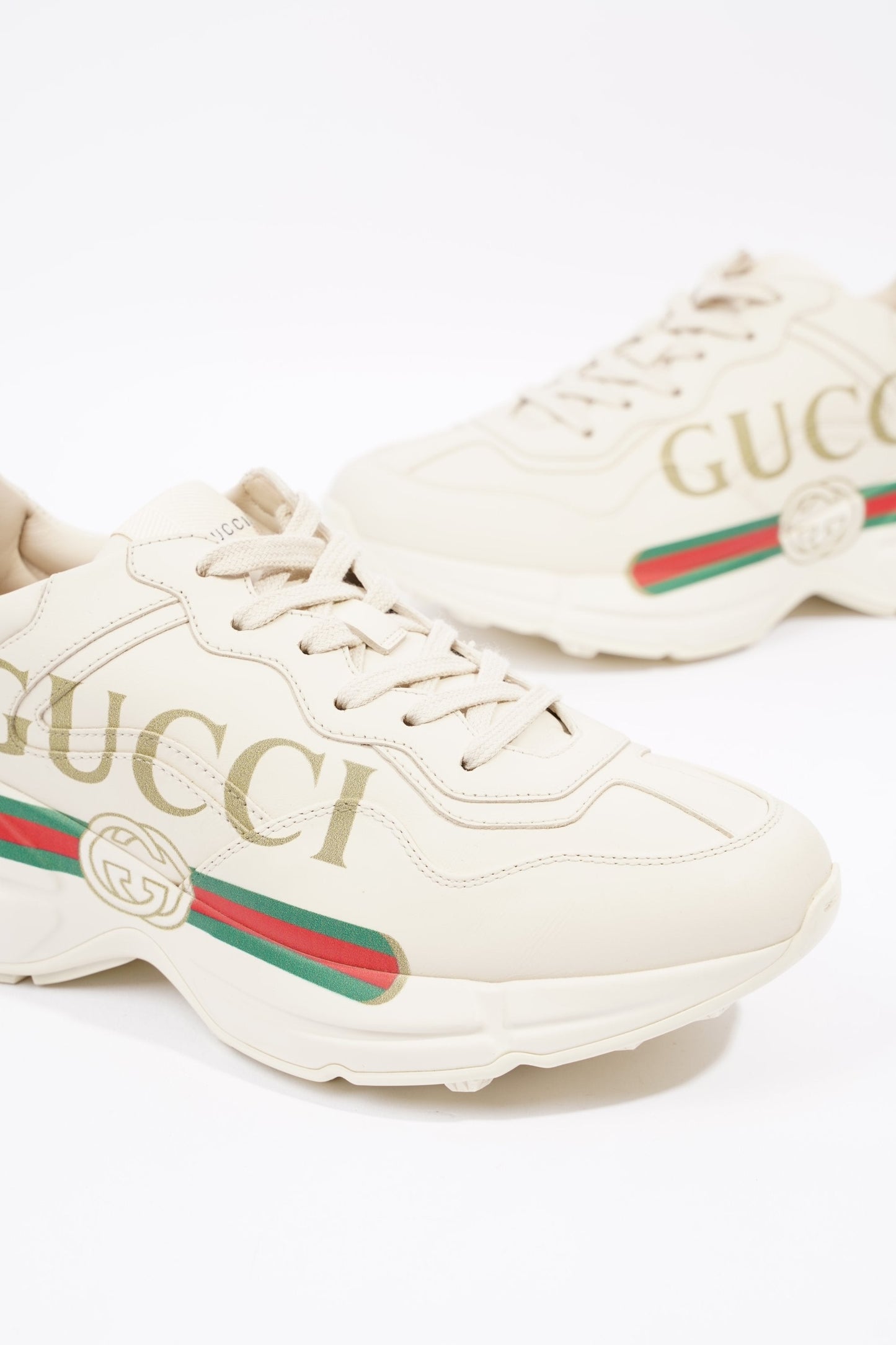 Gucci Womens Rhyton Logo Beige EU 39 / UK 6