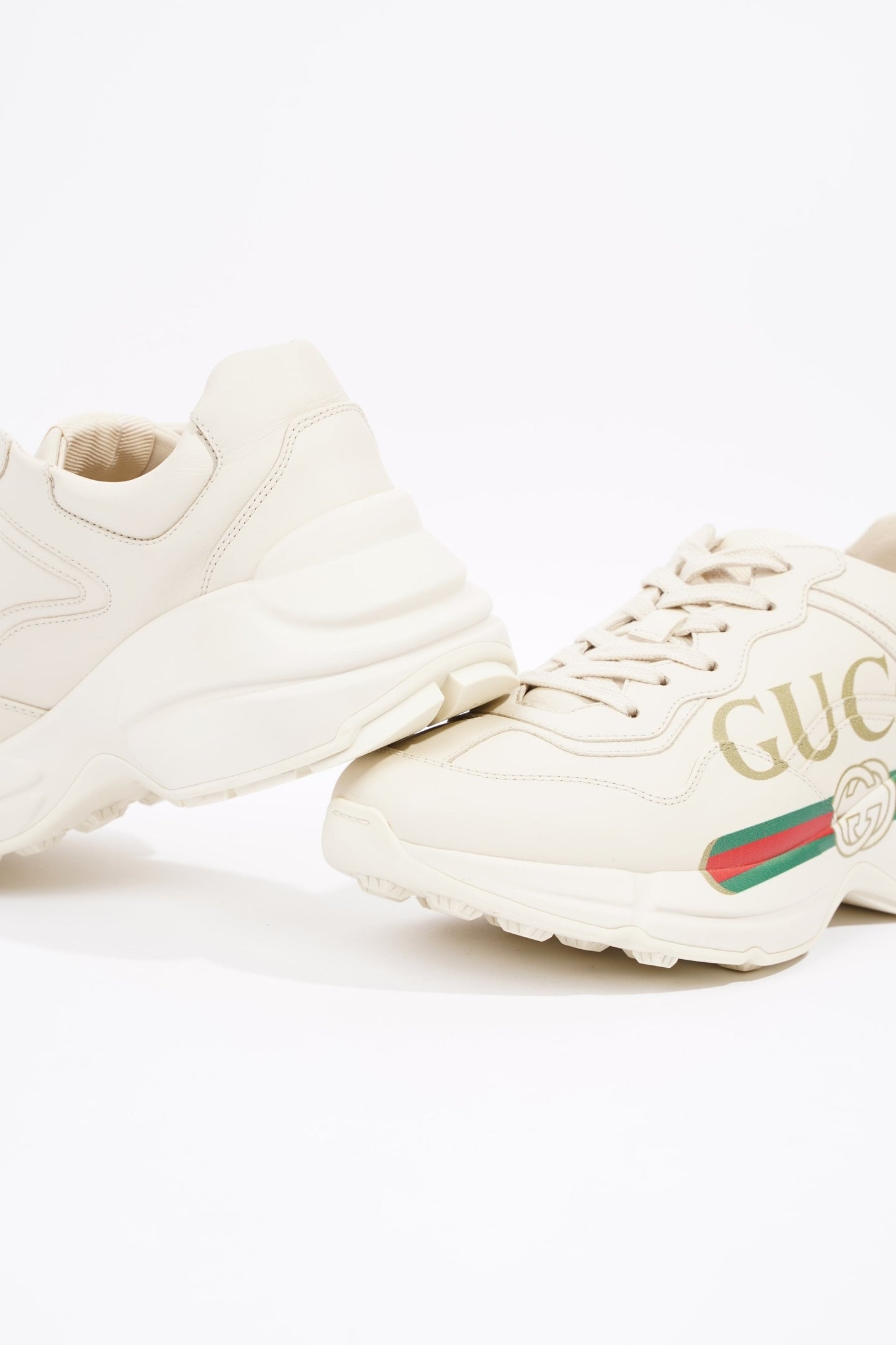 Gucci Womens Rhyton Logo Beige EU 39 / UK 6