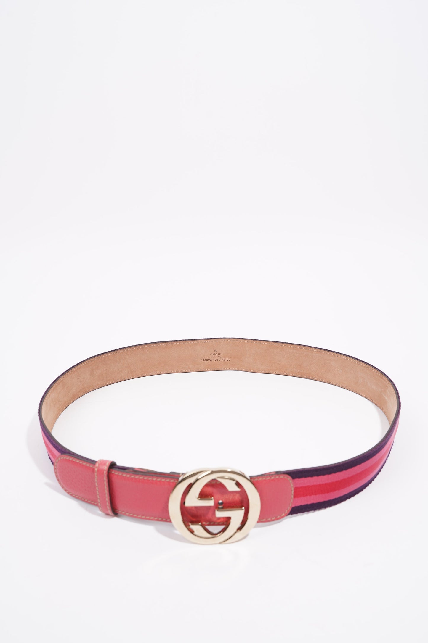 Gucci Womens Interlocking Belt Pink / Red / Purple 95cm - 38"