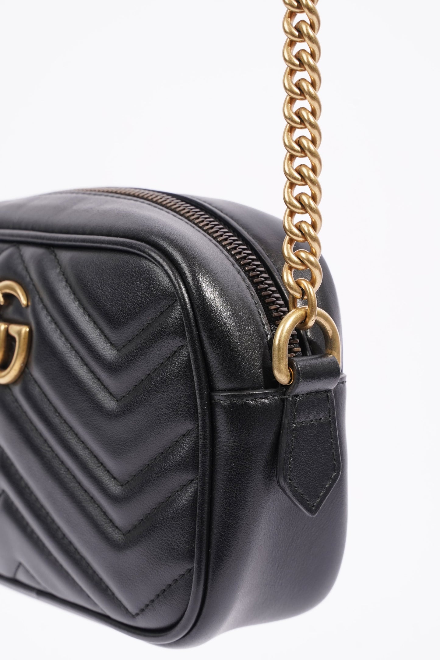 Gucci Marmont Zip Black Leather Mini