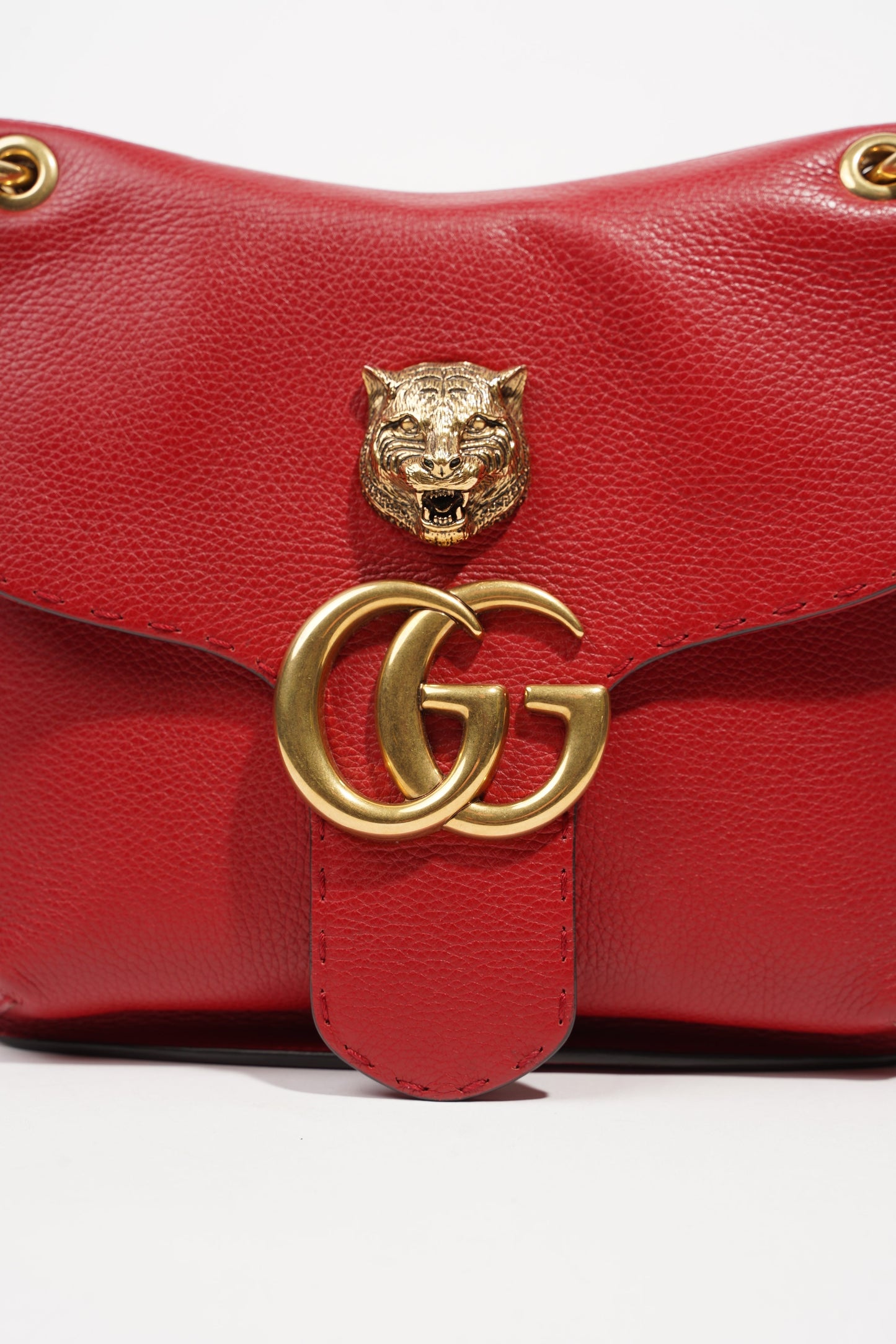 Gucci Womens GG Marmont Animalier Flap Crossbody