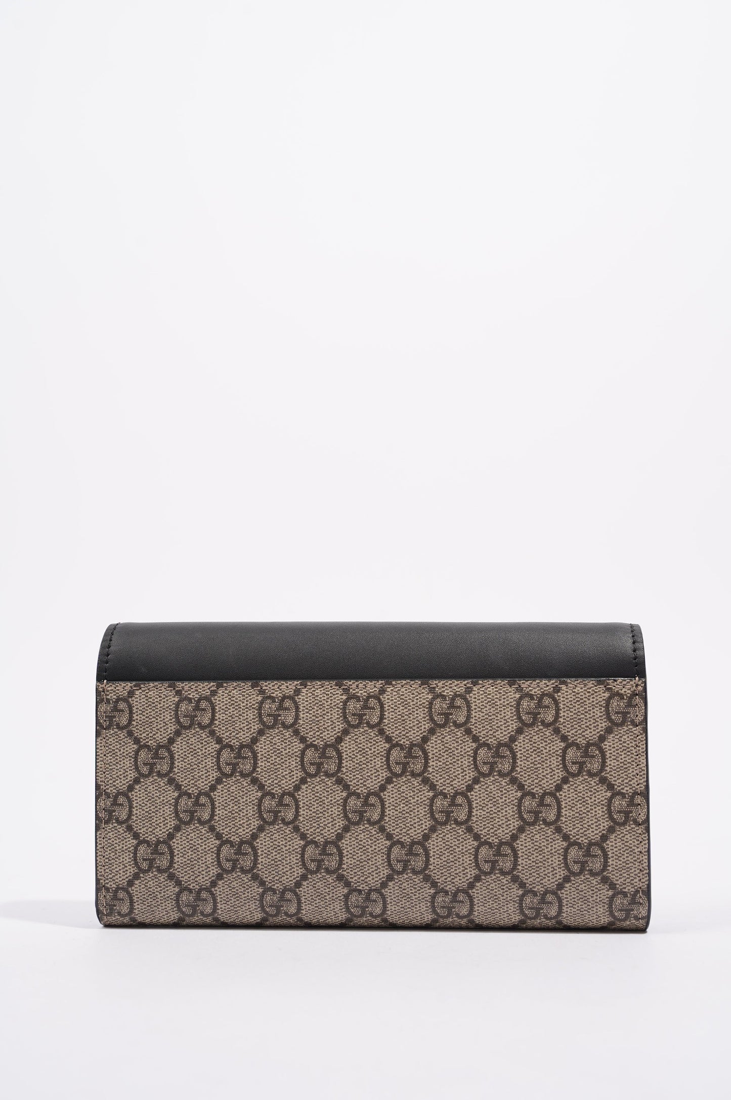Gucci Womens Long Bi-Fold Wallet Supreme / Black