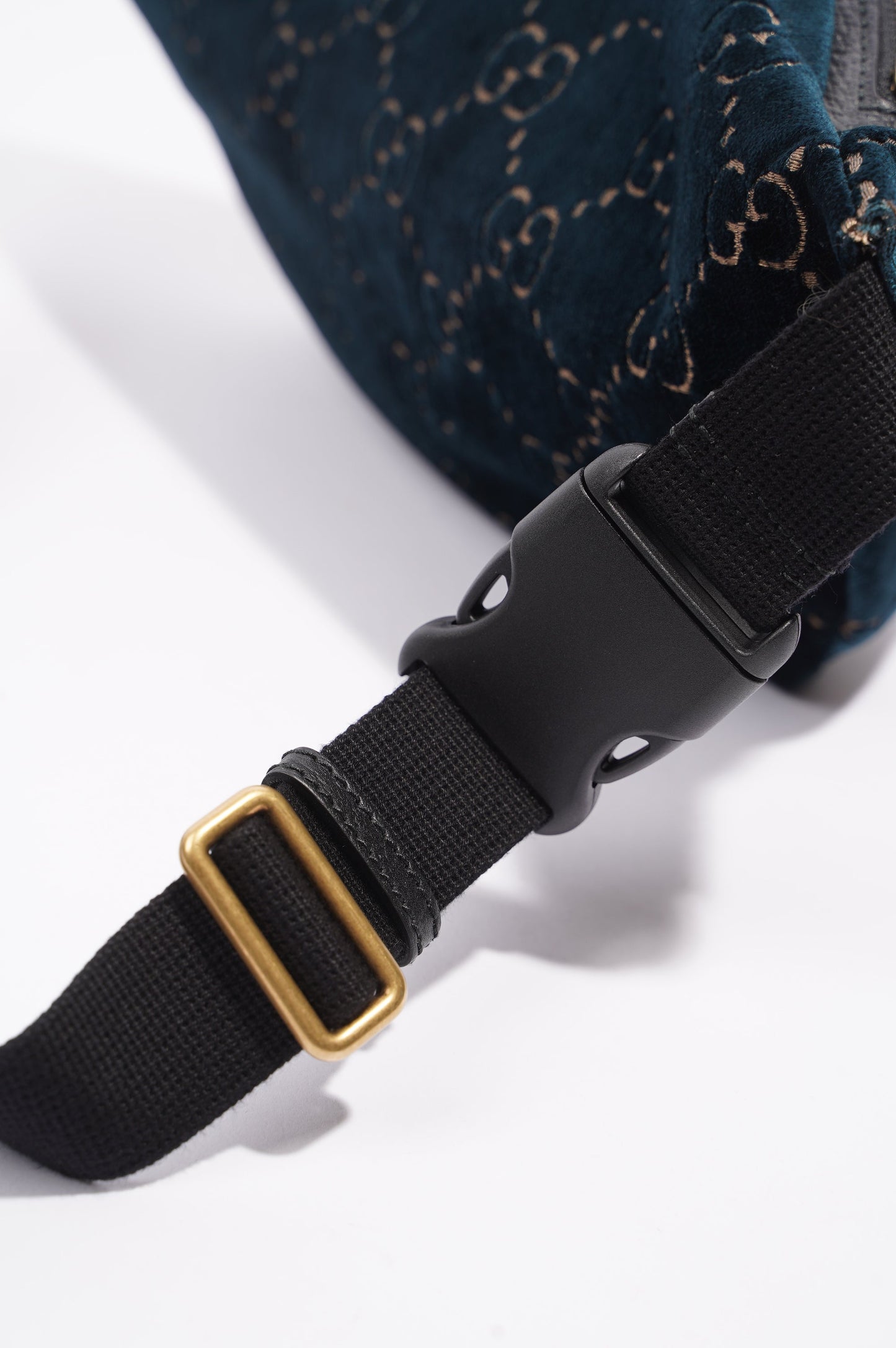 Gucci Womens Monogram Velvet Bumbag Navy