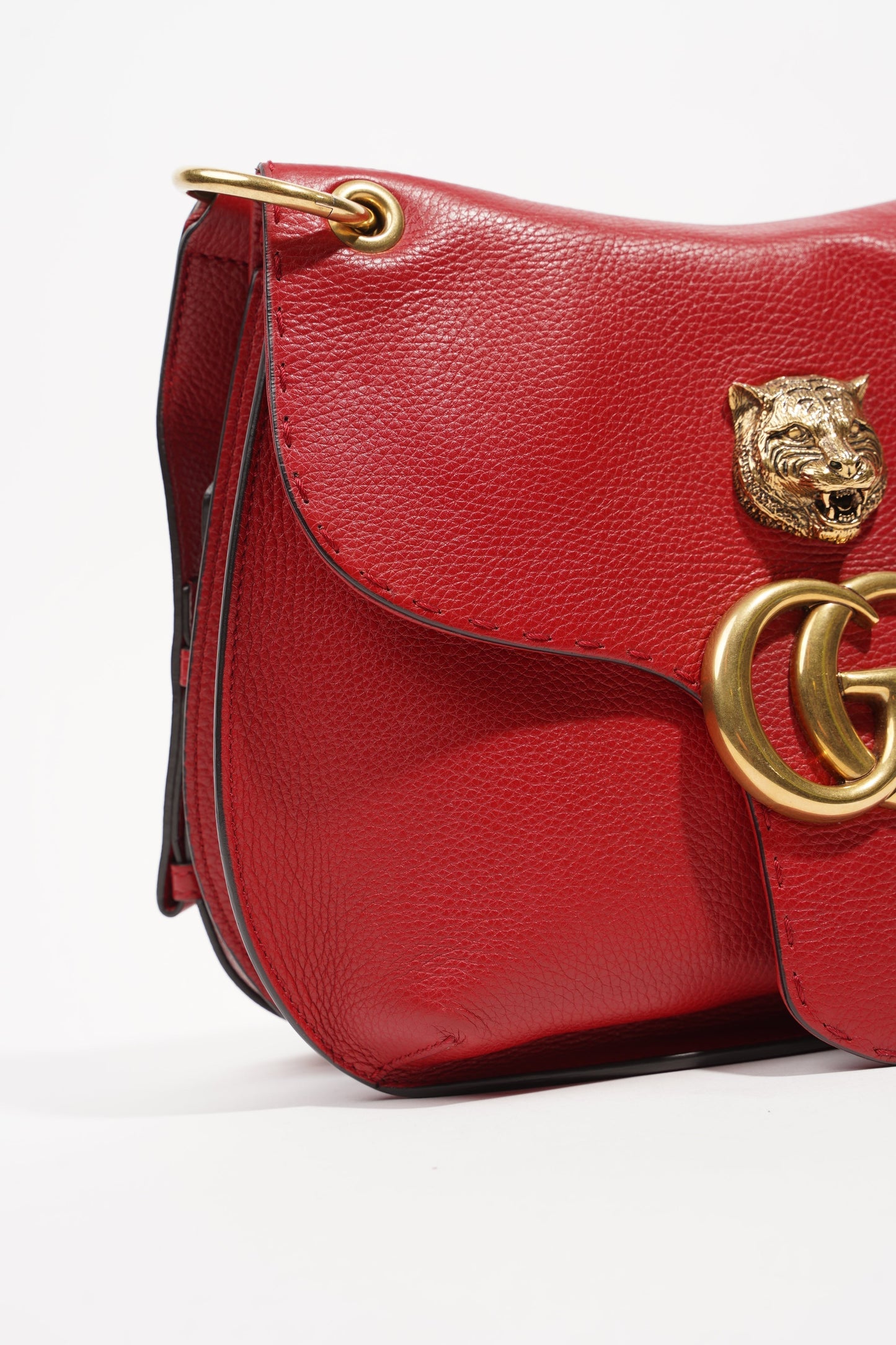Gucci Womens GG Marmont Animalier Flap Crossbody