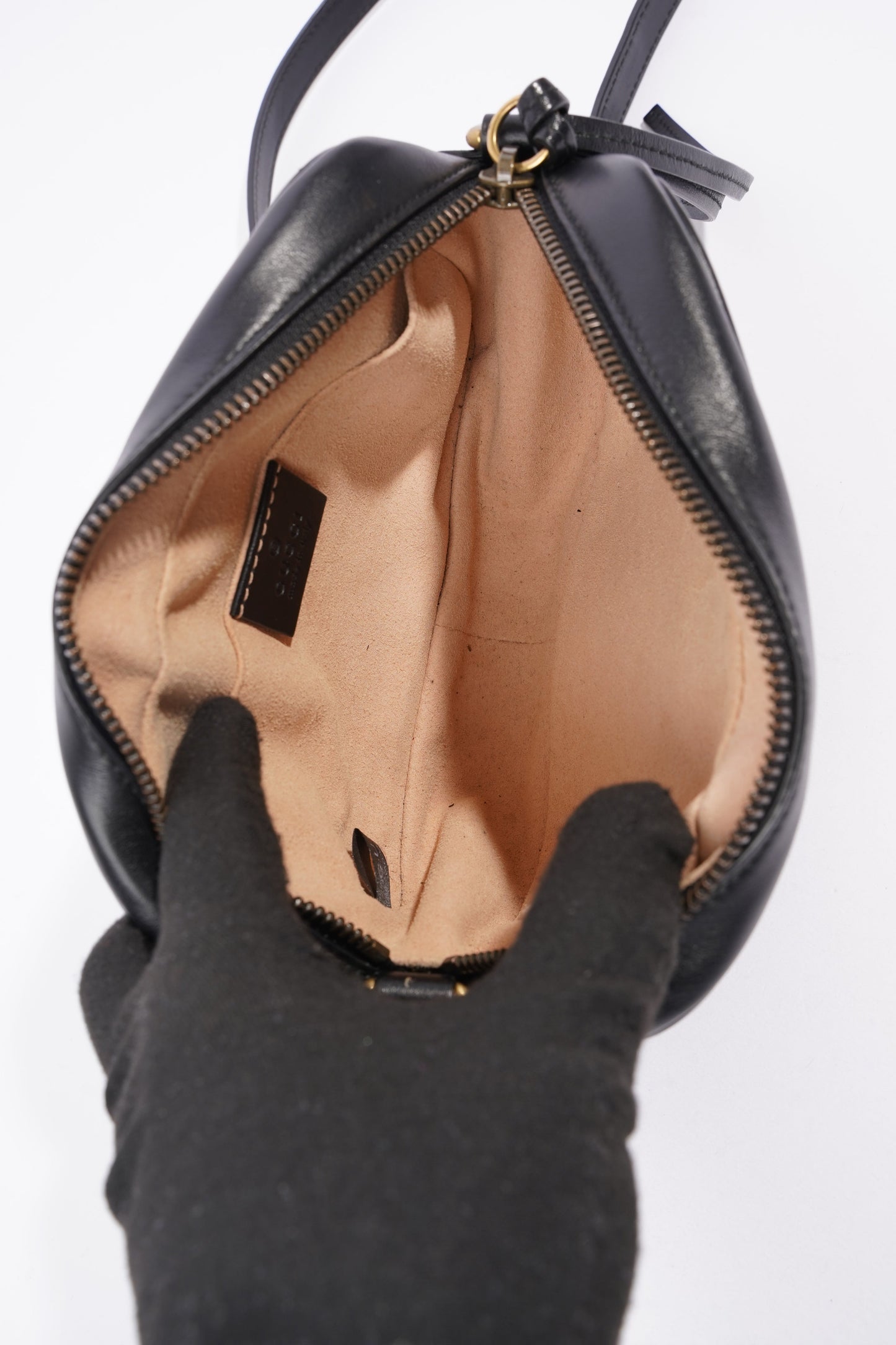 Gucci Marmont Zip Black Leather Mini