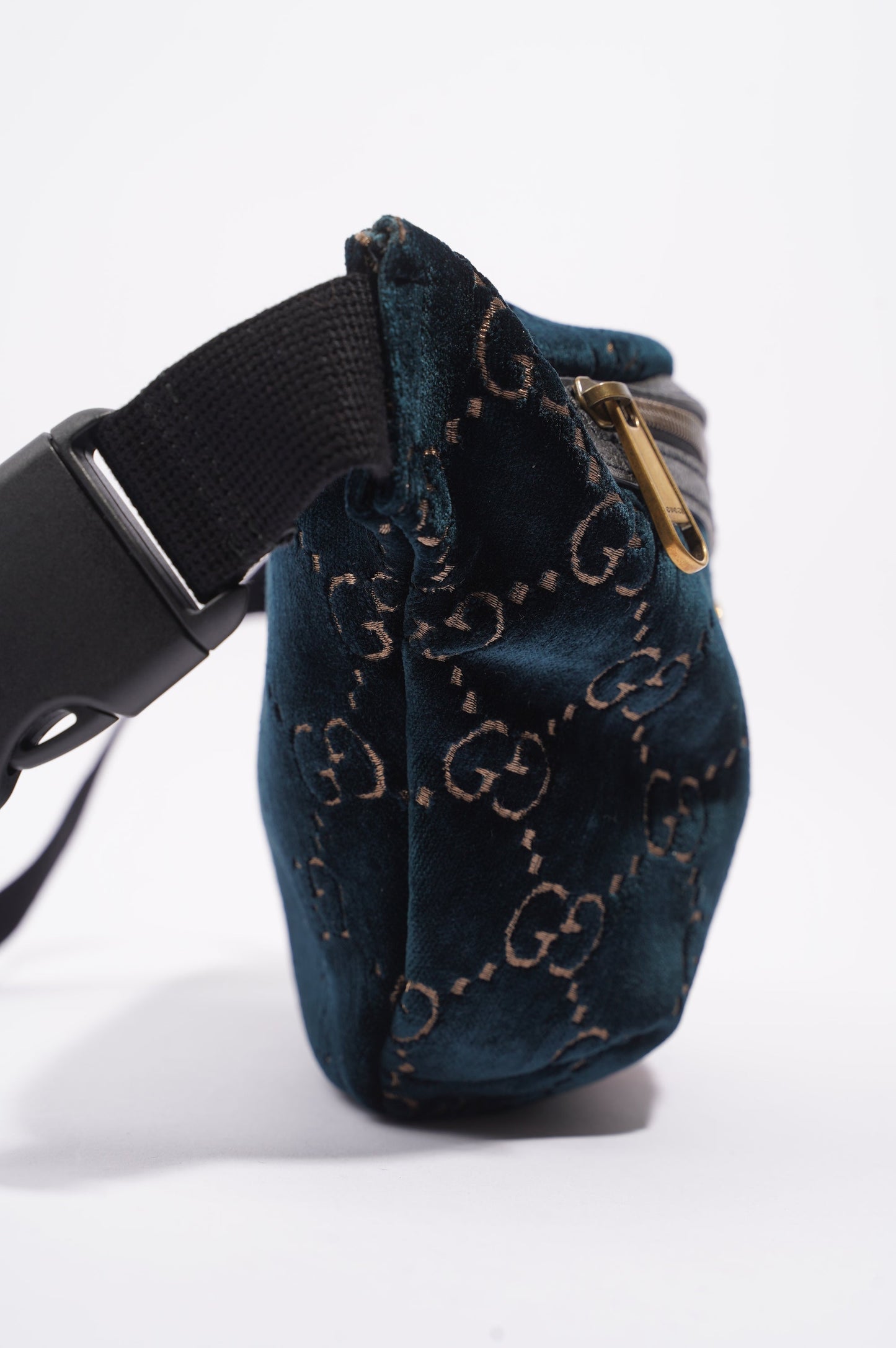 Gucci Womens Monogram Velvet Bumbag Navy