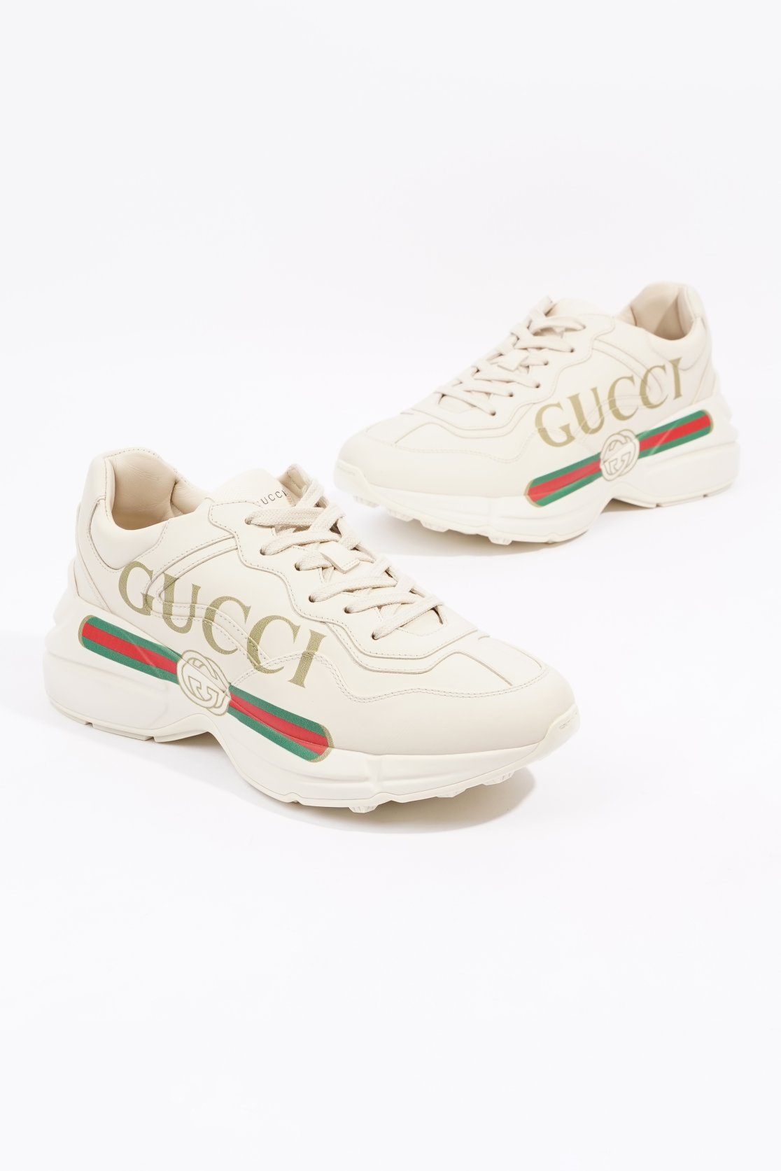 Gucci Womens Rhyton Logo Beige EU 39 / UK 6