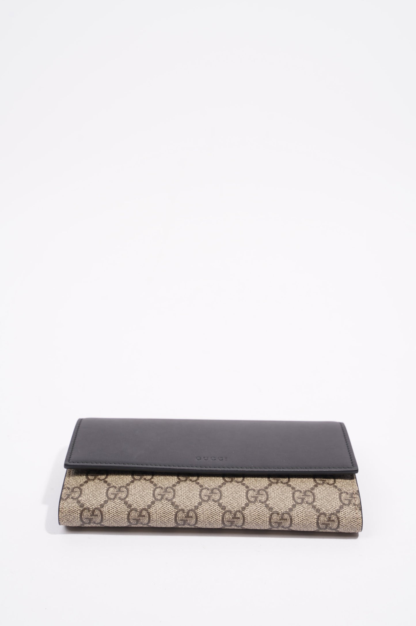 Gucci Womens Long Bi-Fold Wallet Supreme / Black