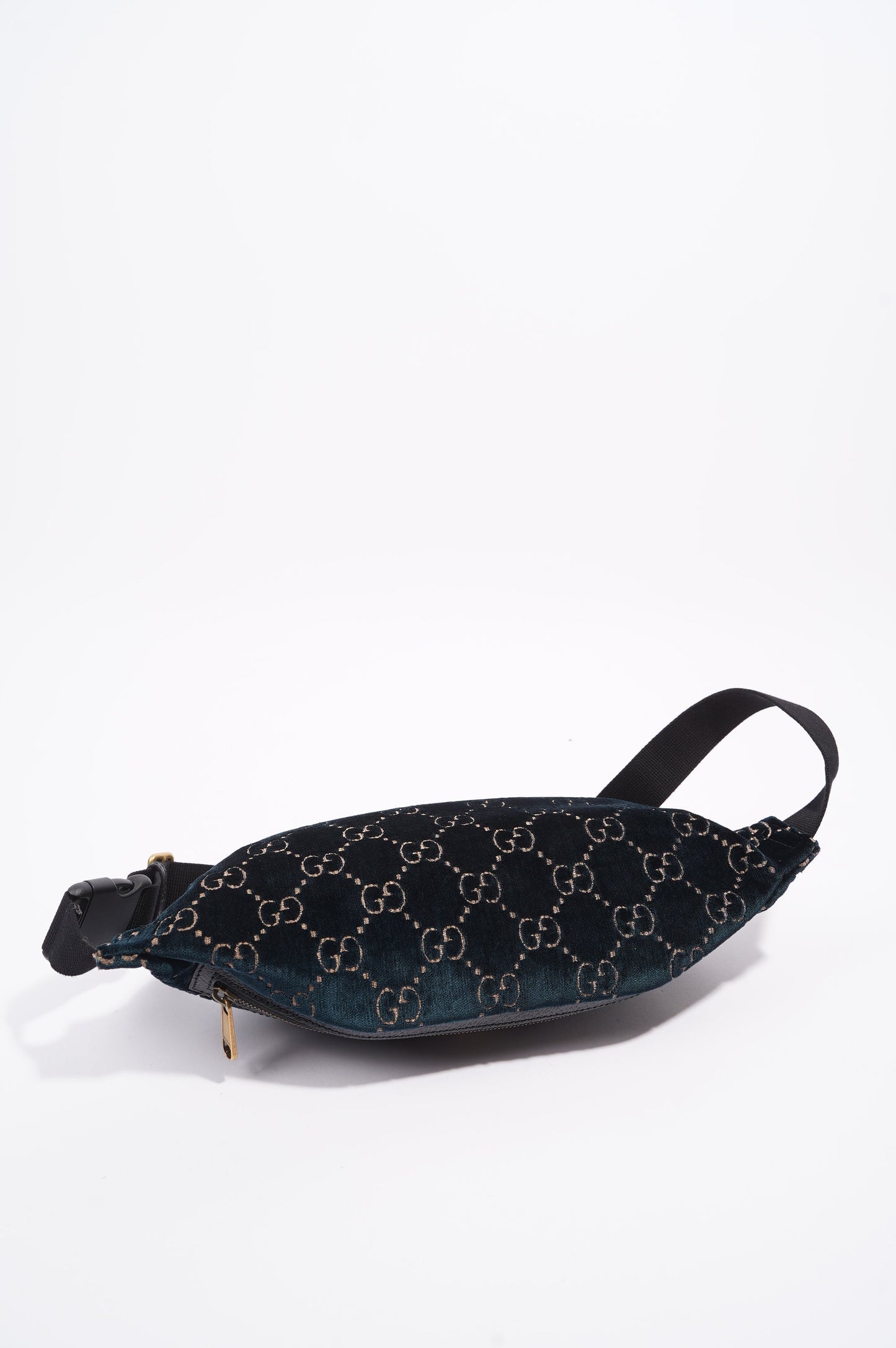 Gucci Womens Monogram Velvet Bumbag Navy