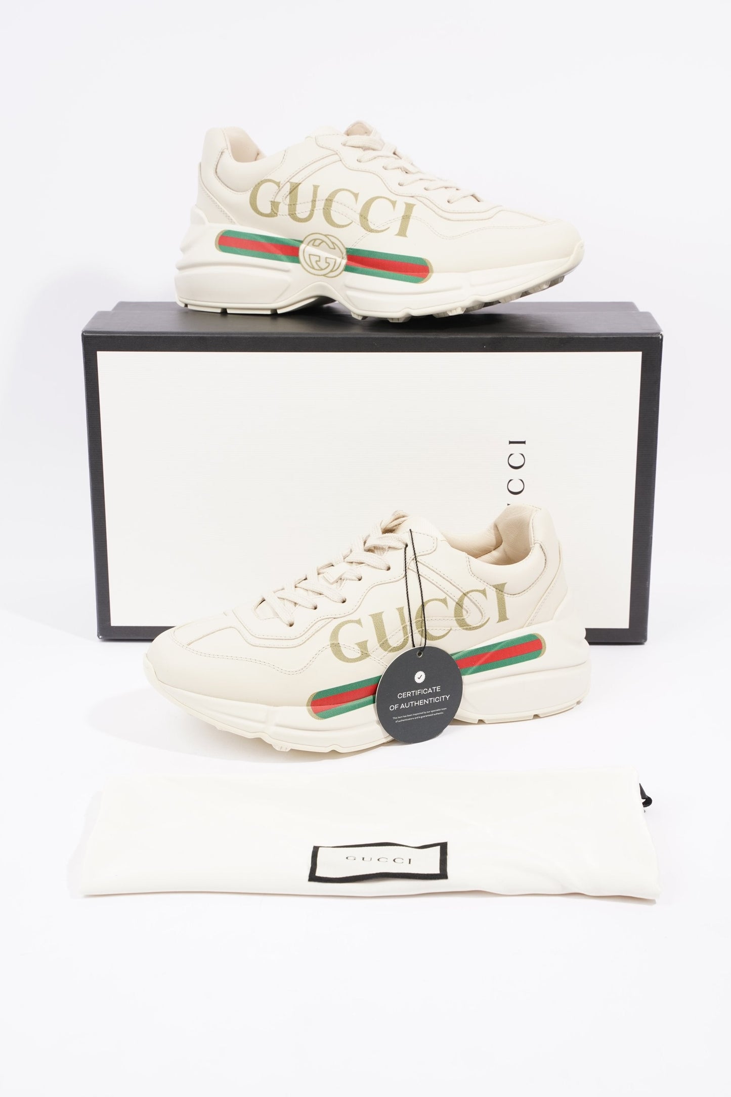 Gucci Womens Rhyton Logo Beige EU 39 / UK 6