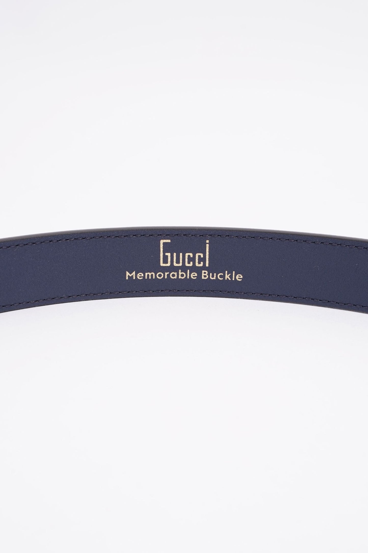 Gucci Womens Interlocking Belt Navy Leather 100