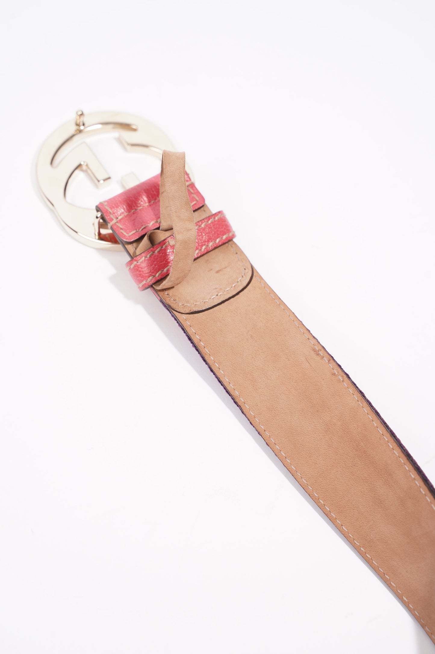 Gucci Womens Interlocking Belt Pink / Red / Purple 95cm - 38"