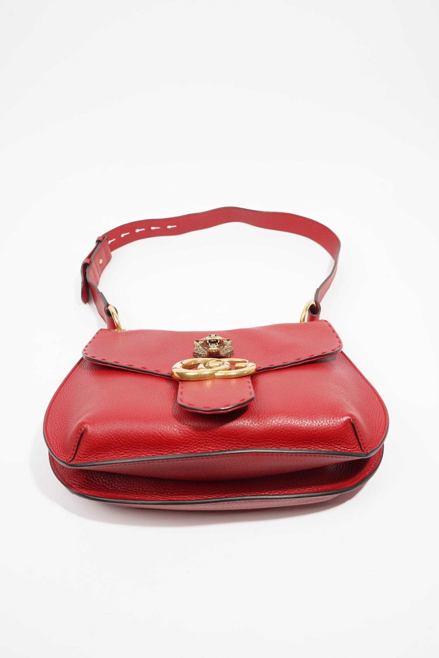 Gucci Womens GG Marmont Animalier Flap Crossbody