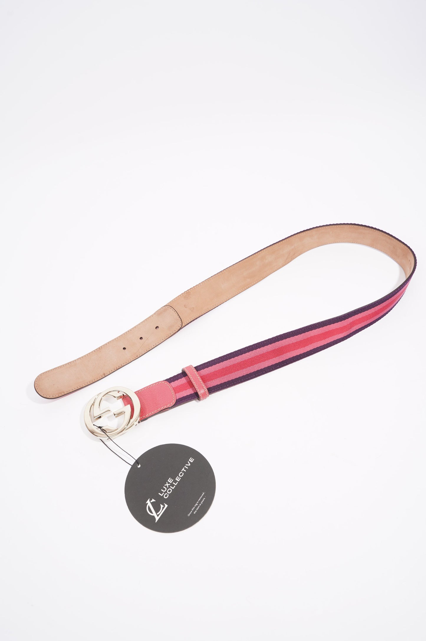 Gucci Womens Interlocking Belt Pink / Red / Purple 95cm - 38"