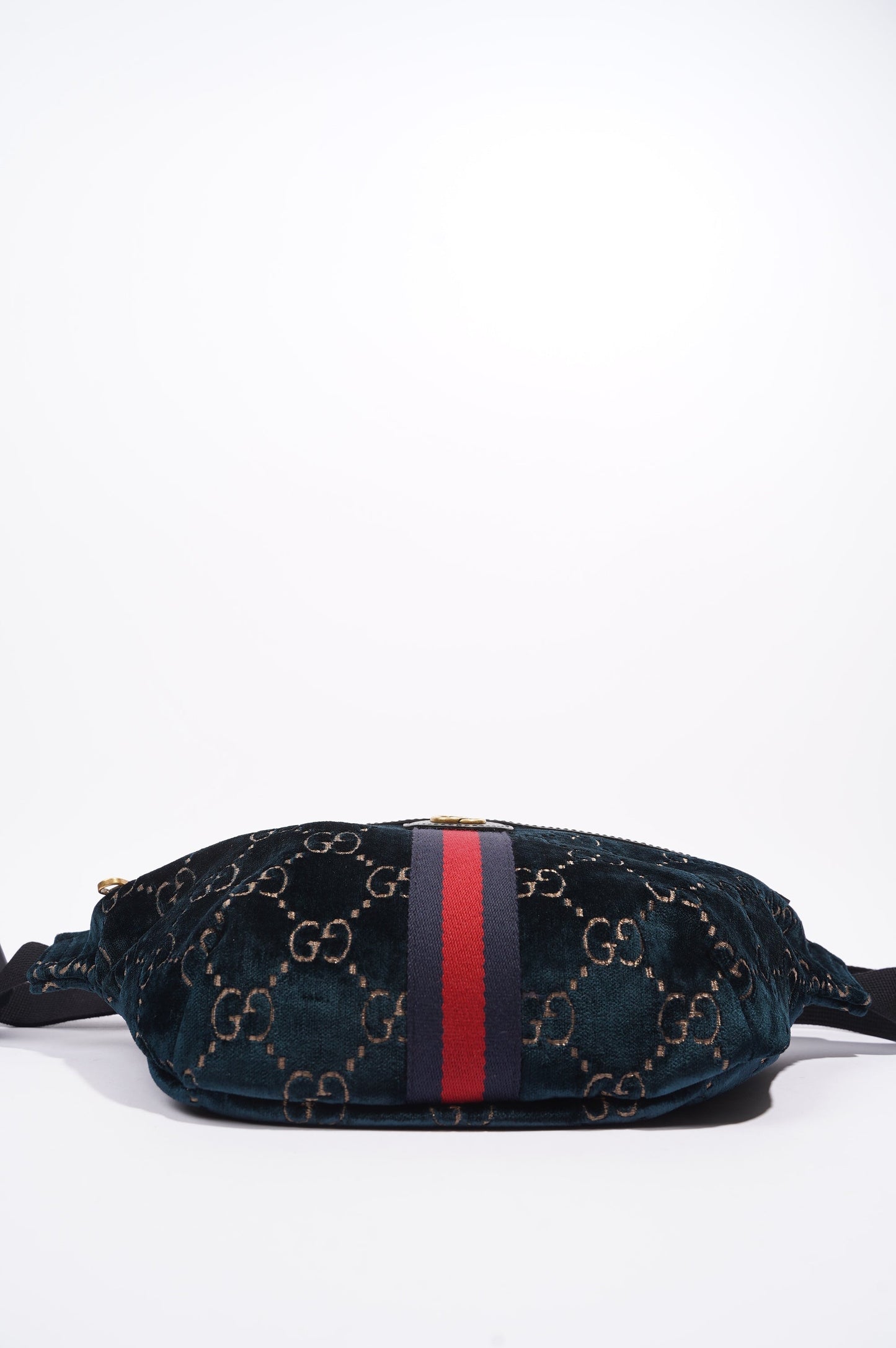Gucci Womens Monogram Velvet Bumbag Navy