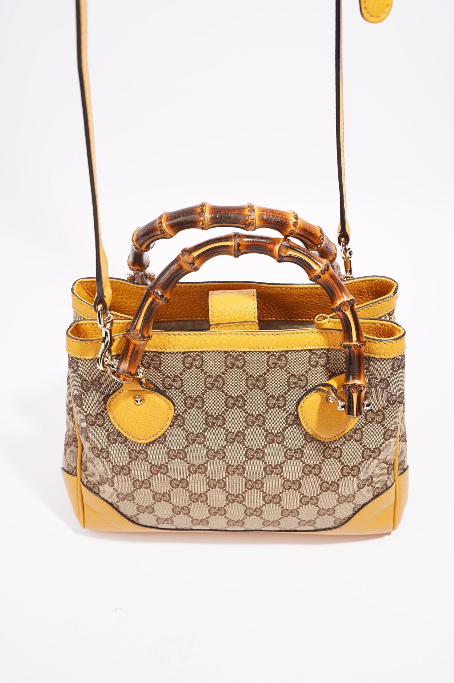 Gucci Womens Diana Bamboo Bag Supreme Canvas / Leather