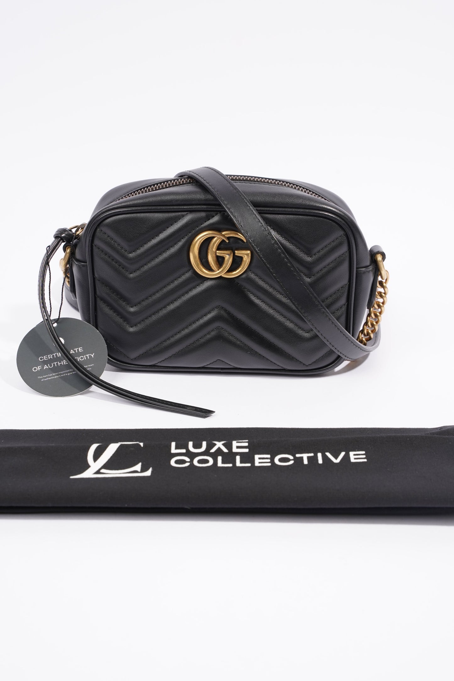 Gucci Marmont Zip Black Leather Mini
