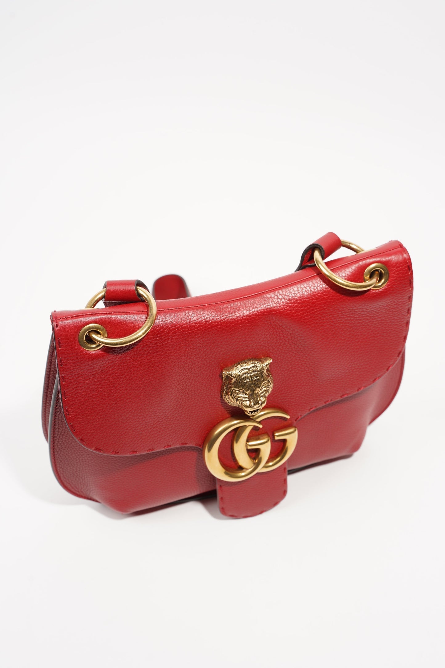 Gucci Womens GG Marmont Animalier Flap Crossbody