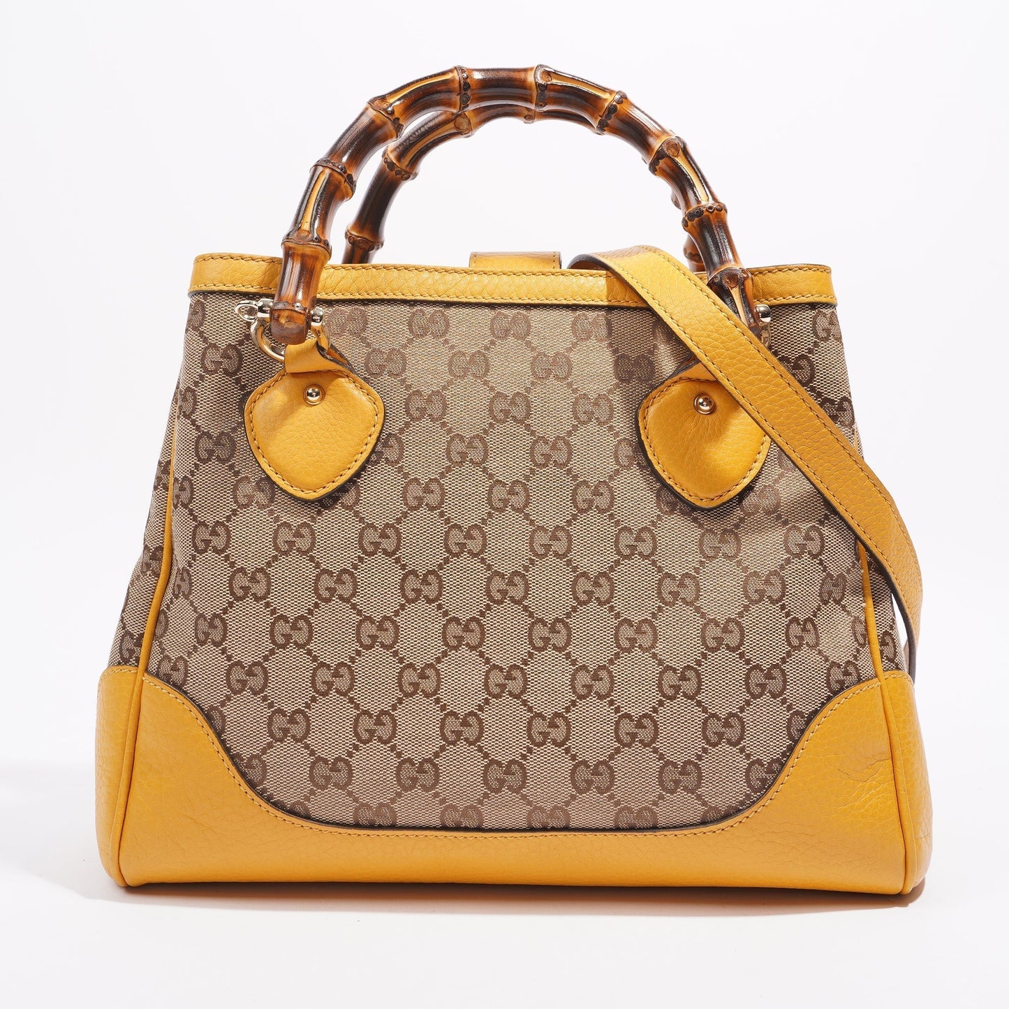 Gucci Womens Diana Bamboo Bag Supreme Canvas / Leather