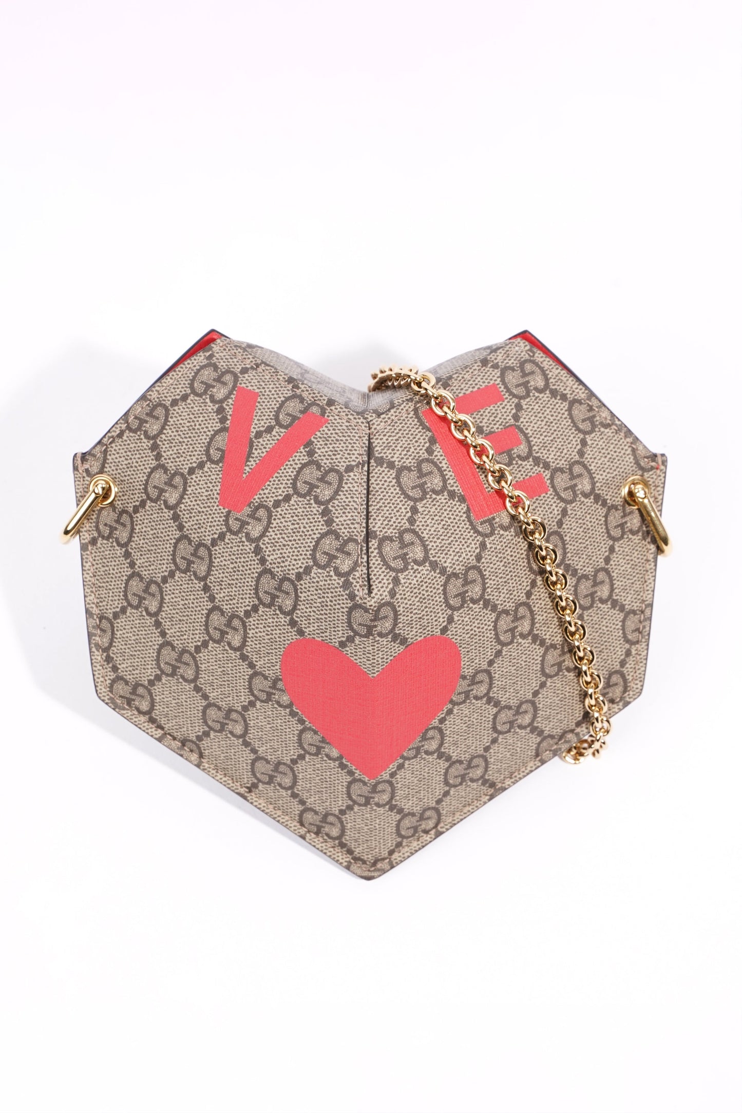 Gucci Small Heart Mini Chain Bag Supreme / Red