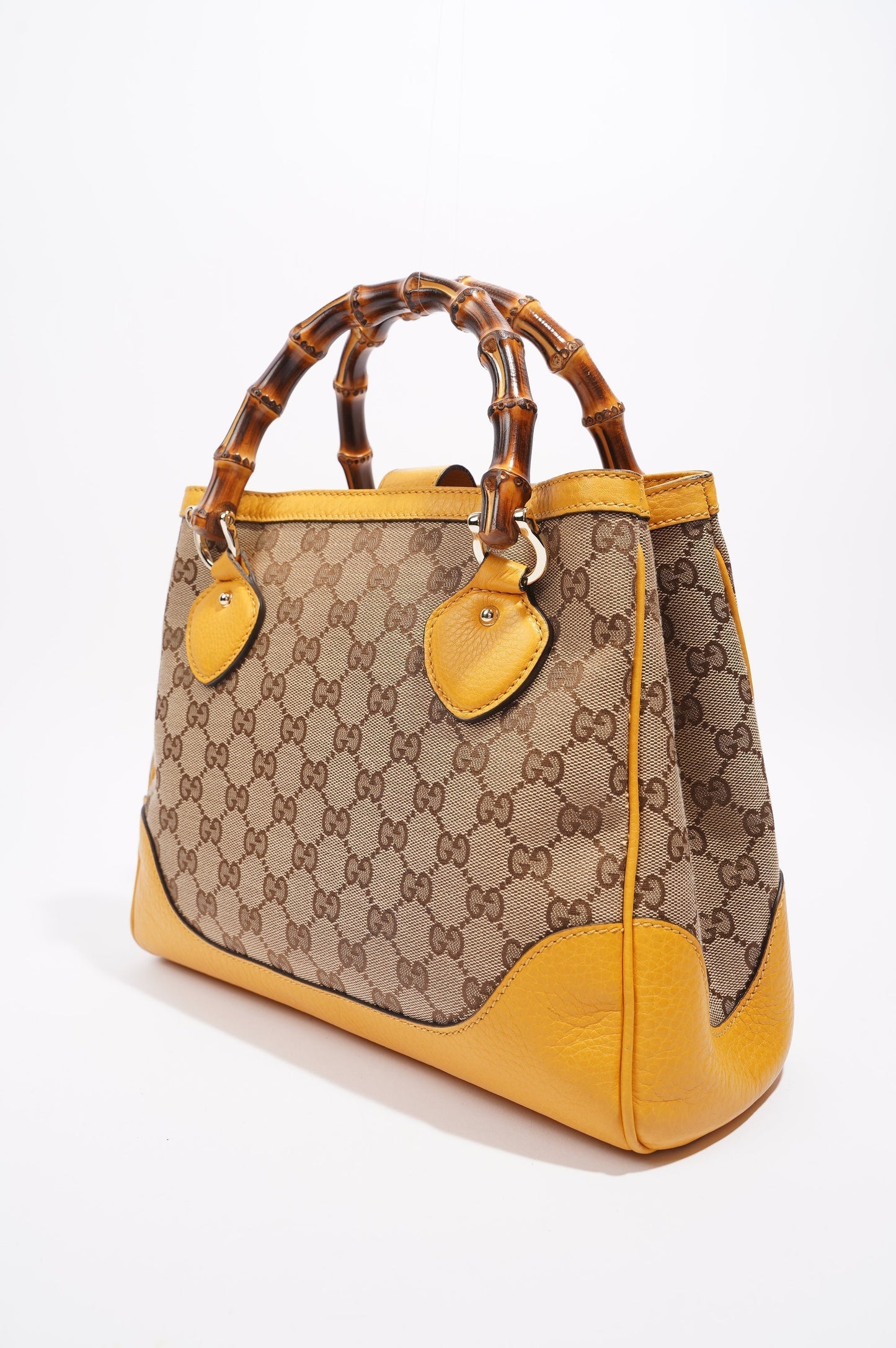 Gucci Womens Diana Bamboo Bag Supreme Canvas / Leather