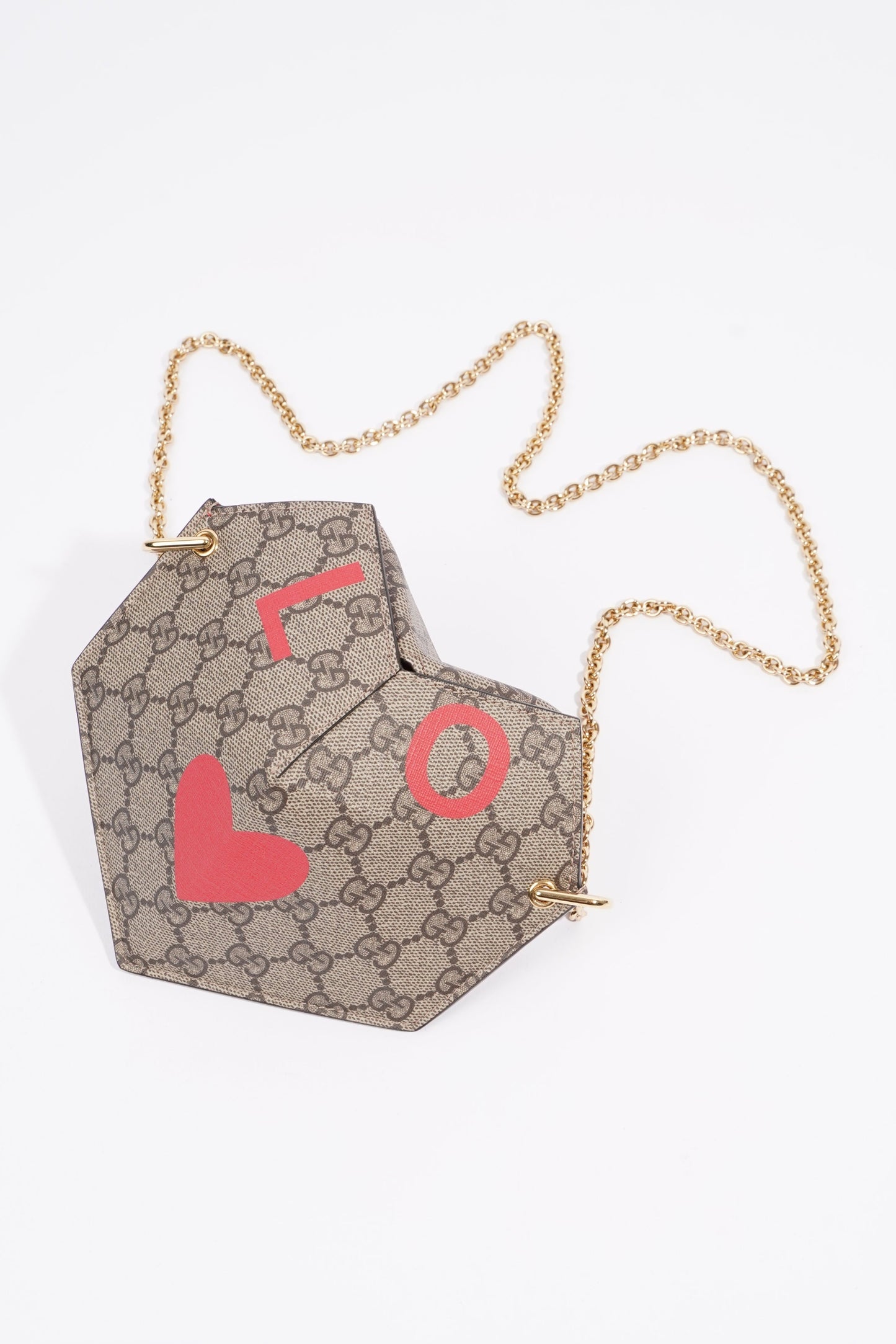 Gucci Small Heart Mini Chain Bag Supreme / Red