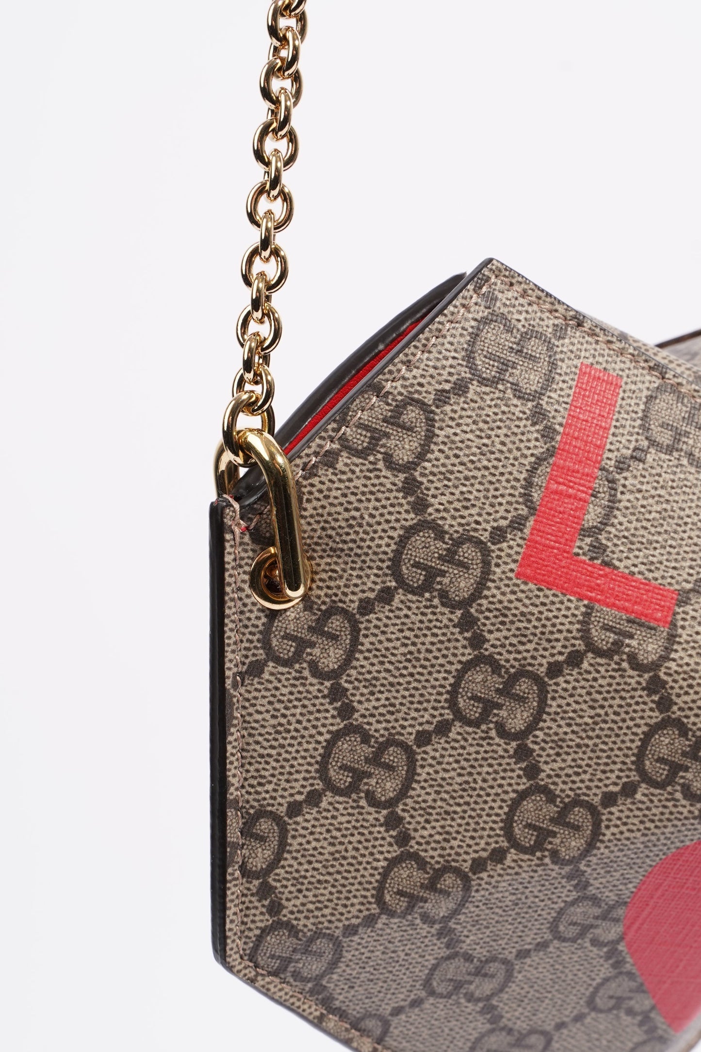 Gucci Small Heart Mini Chain Bag Supreme / Red