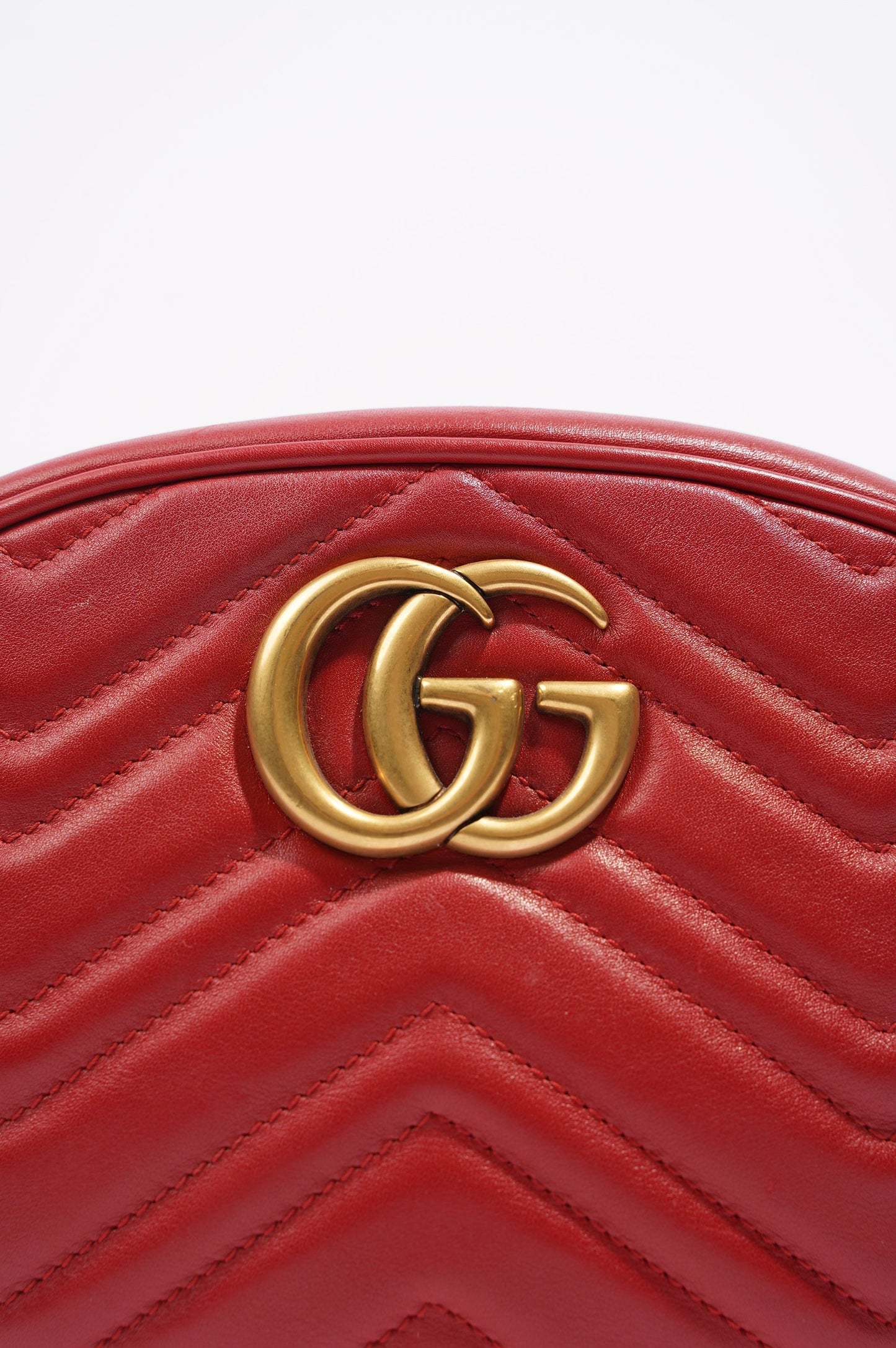 Gucci Womens Marmont Belt Bag Red Leather