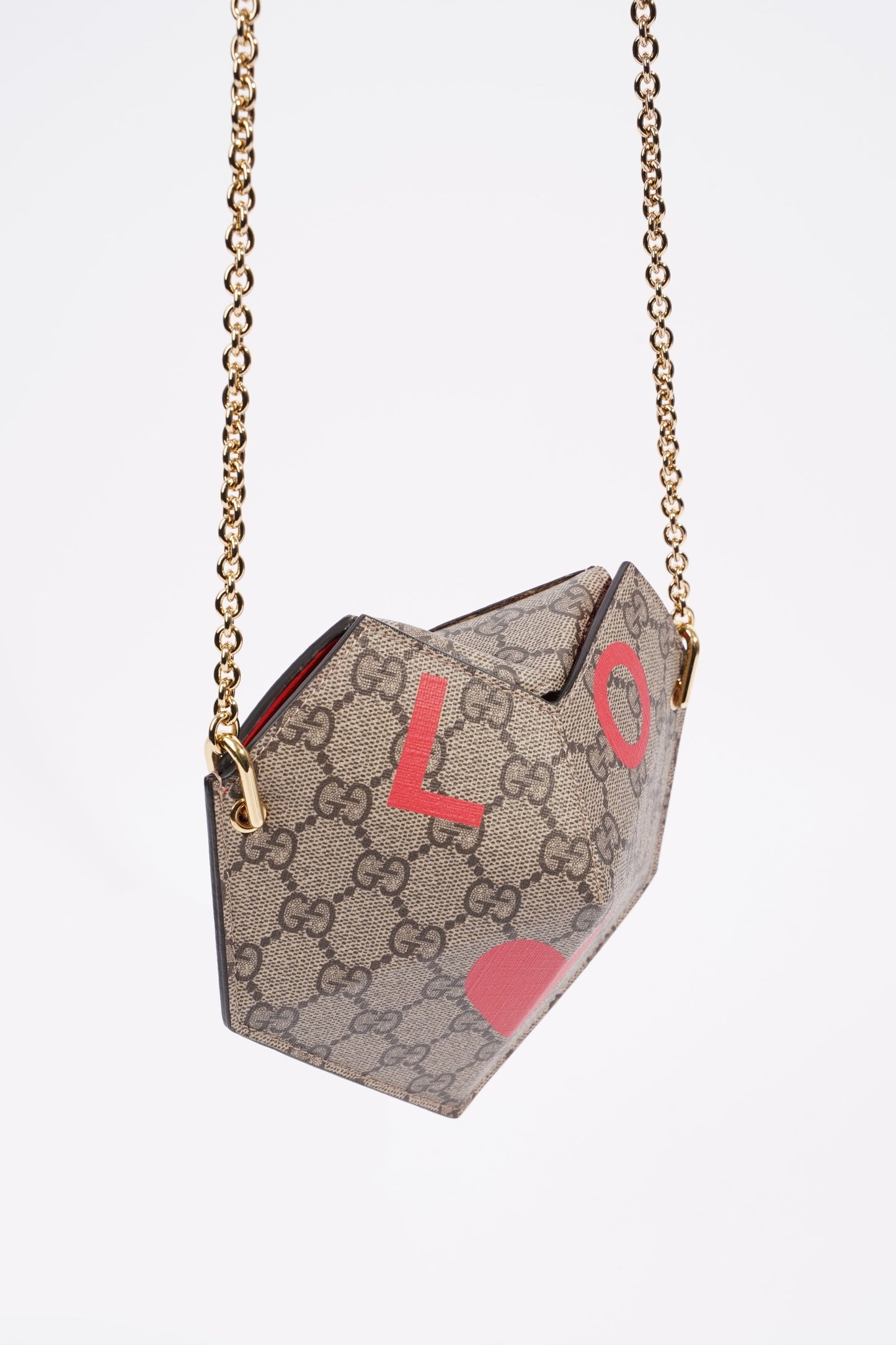Gucci Small Heart Mini Chain Bag Supreme / Red