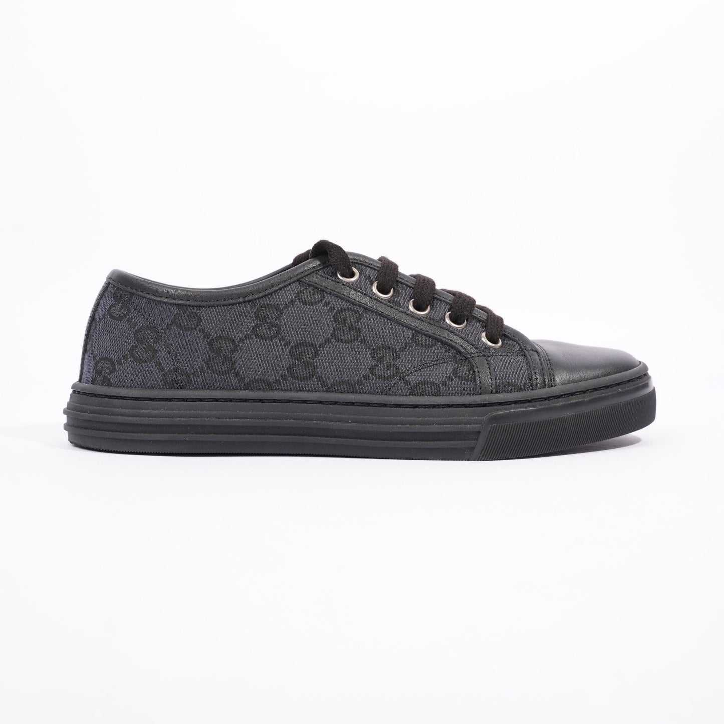 Gucci Womens GG Low Top Sneaker Black EU 34.5 / UK 1.5